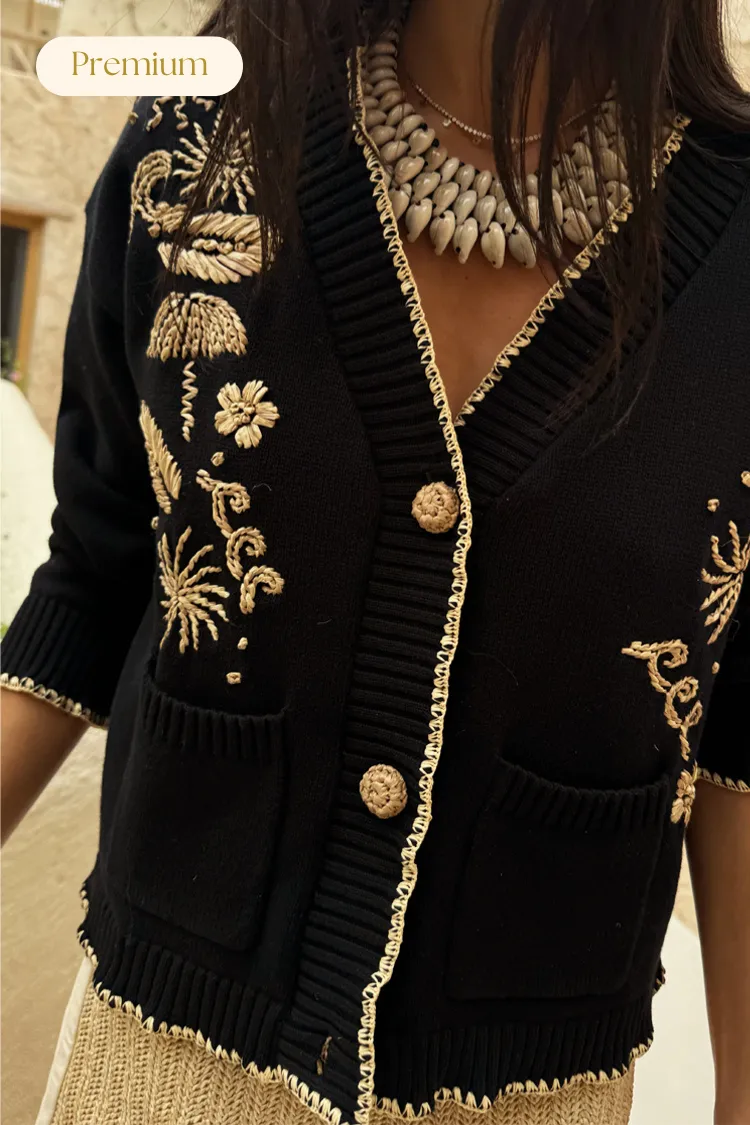 Black Raffia Cardi Outdoor Leisure