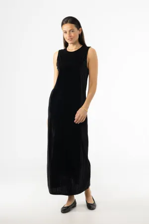 Black Ribbed Velour Jumper Elegant Appearance