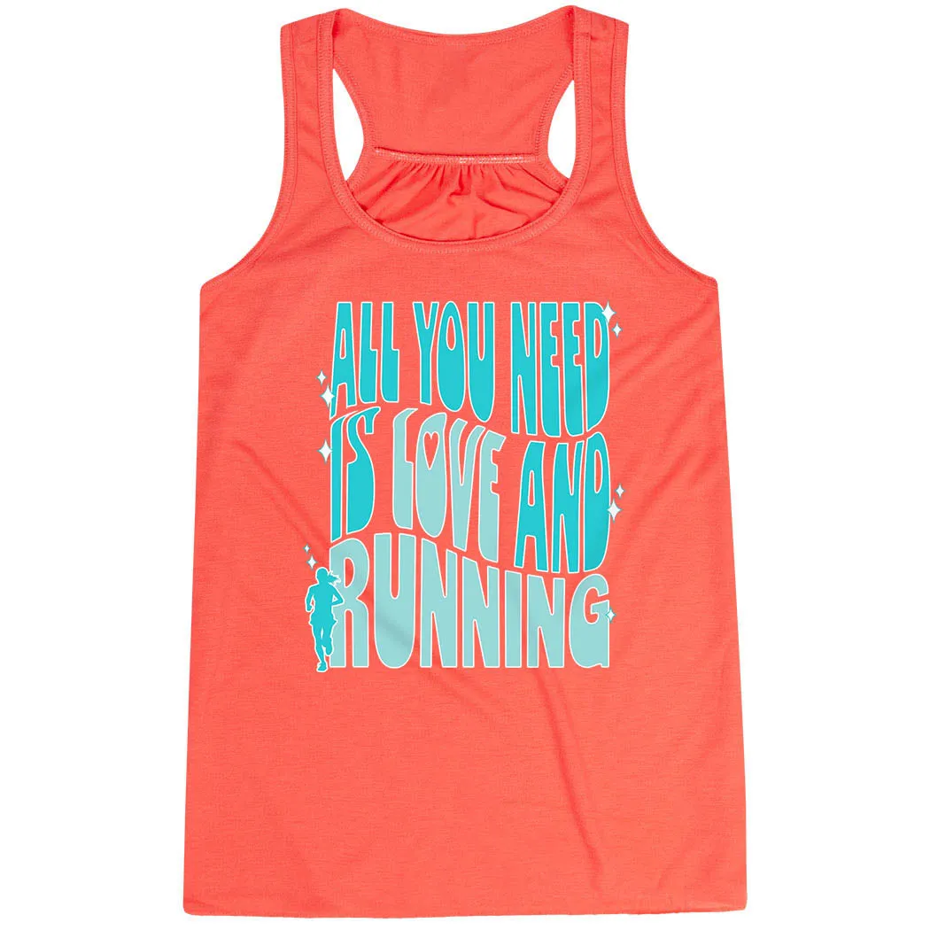 Sustainable Manufacturing Flowy Racerback Tank Top - All You Need is Love and Running