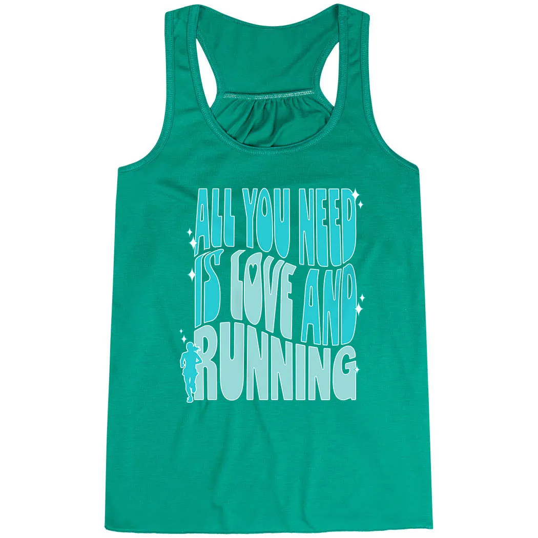 Seamless construction Flowy Racerback Tank Top - All You Need is Love and Running