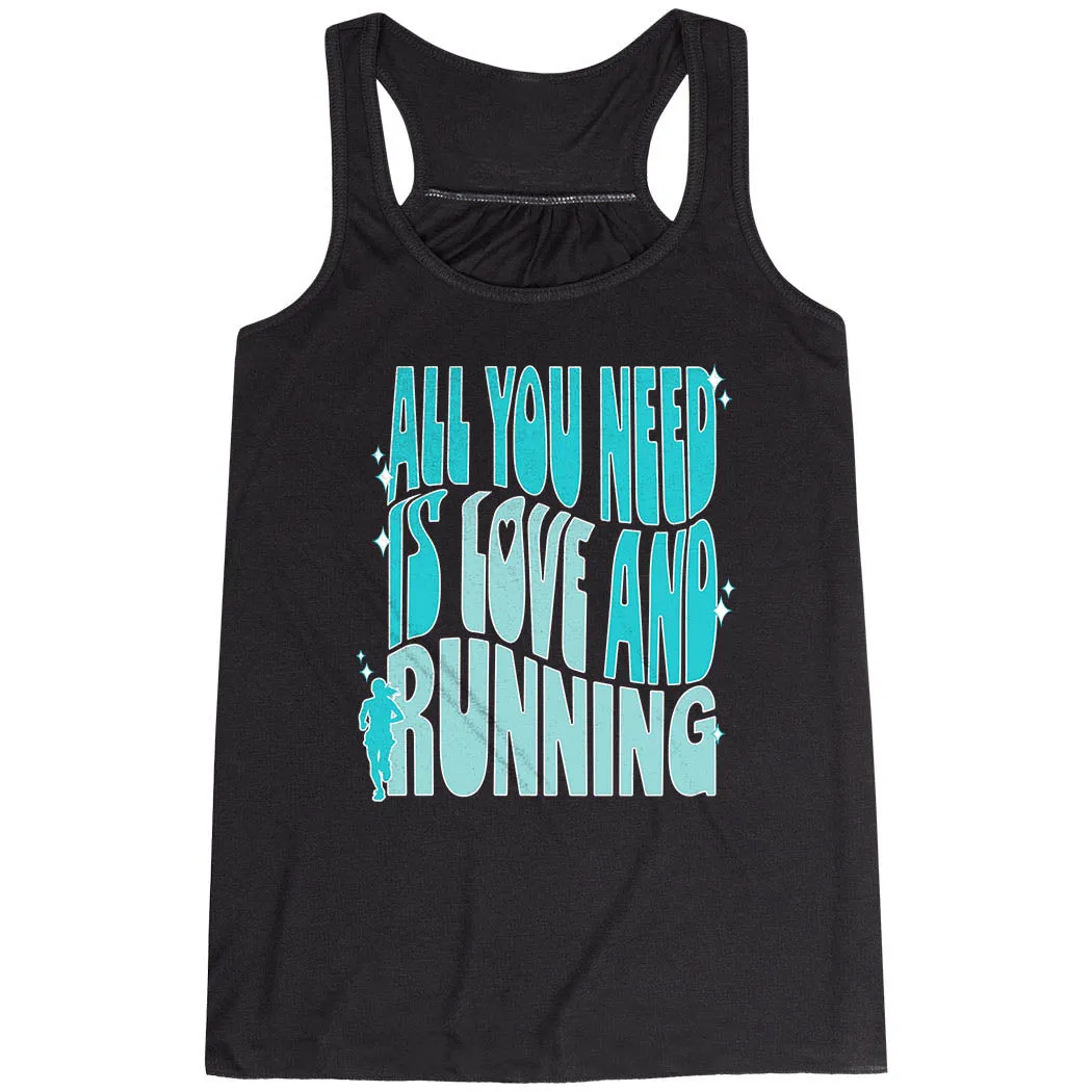 Flowy Racerback Tank Top - All You Need is Love and Running Stretch Fit Comfort low - maintenance
