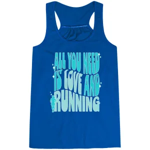 Flowy Racerback Tank Top - All You Need is Love and Running cylindrical shape Urban Fresh