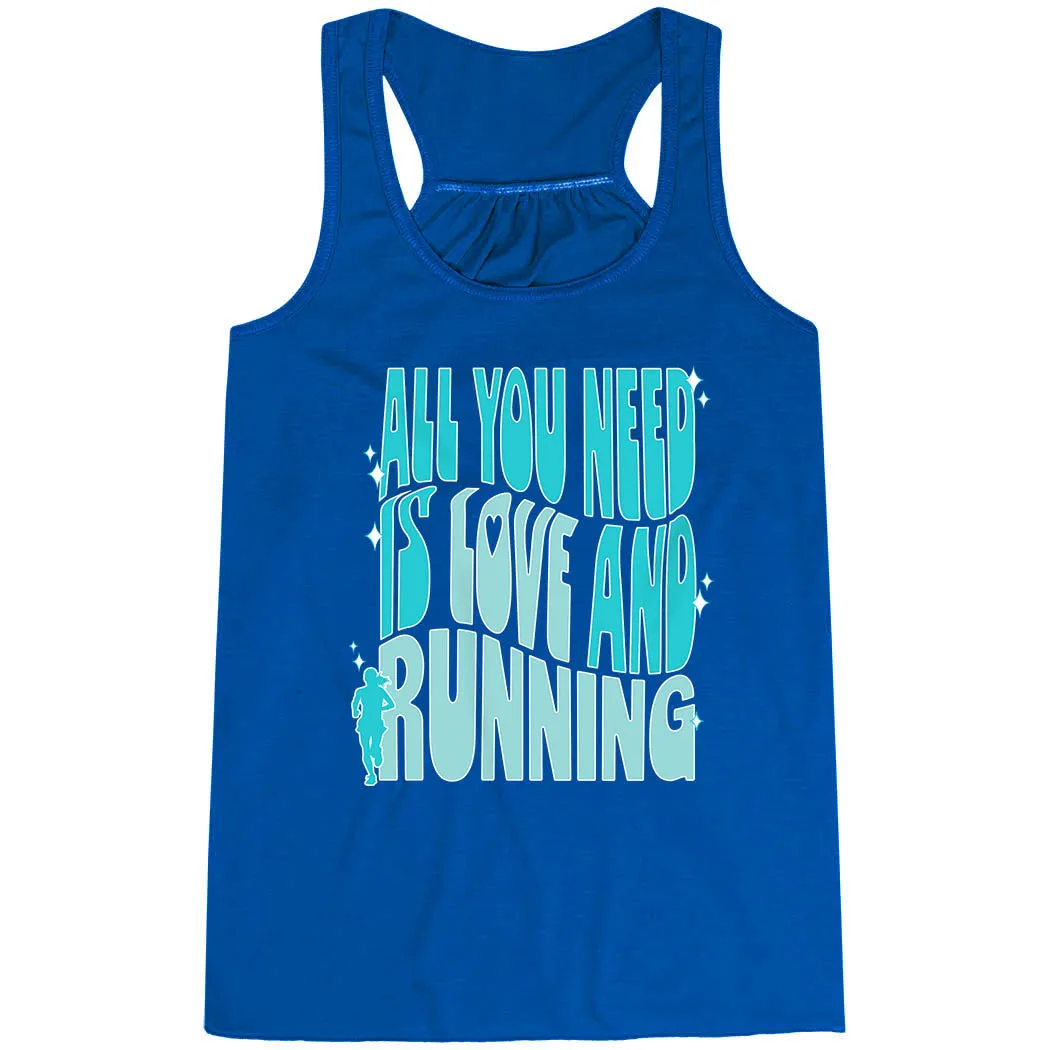 Flowy Racerback Tank Top - All You Need is Love and Running cylindrical shape Urban Fresh