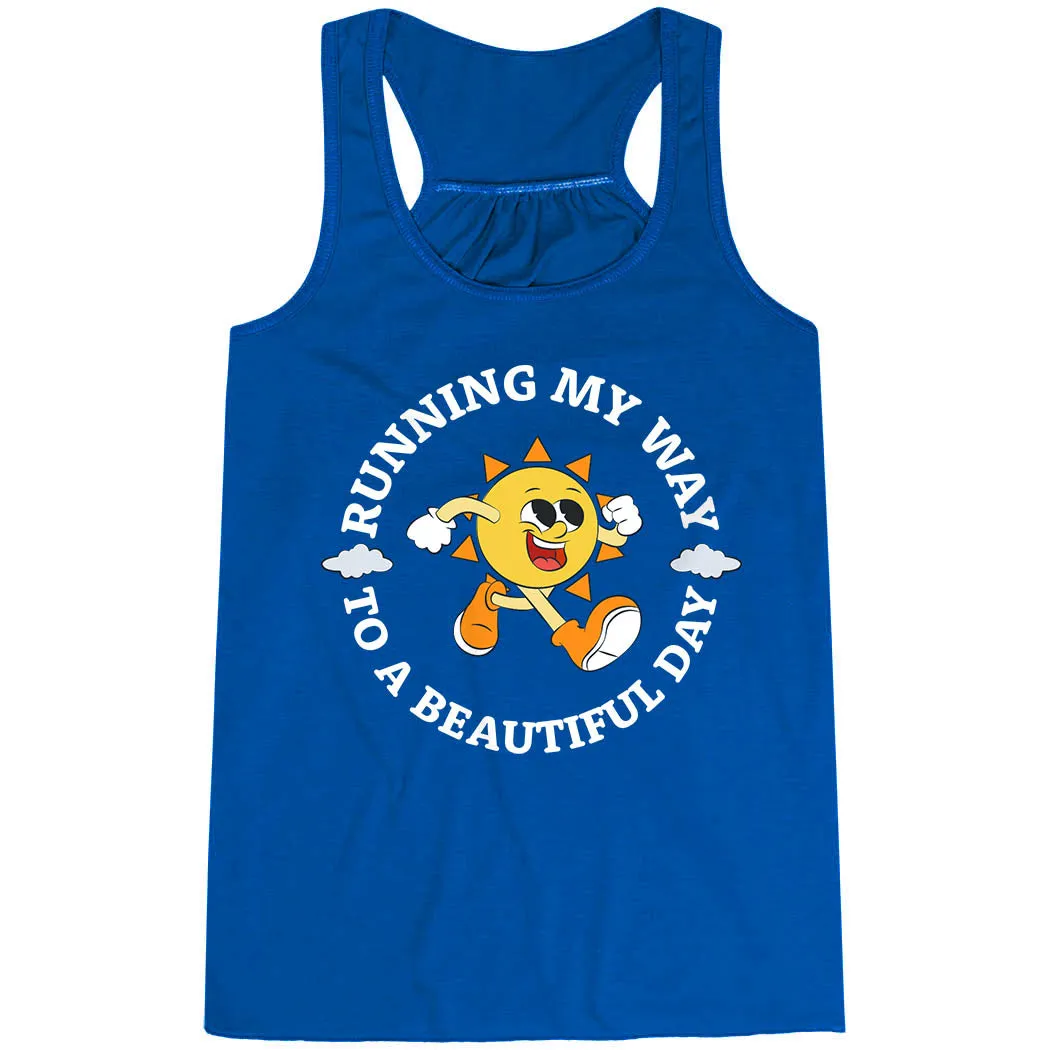 Interchangeable Jungle - ready Flowy Racerback Tank Top - Running My Way to a Beautiful Day