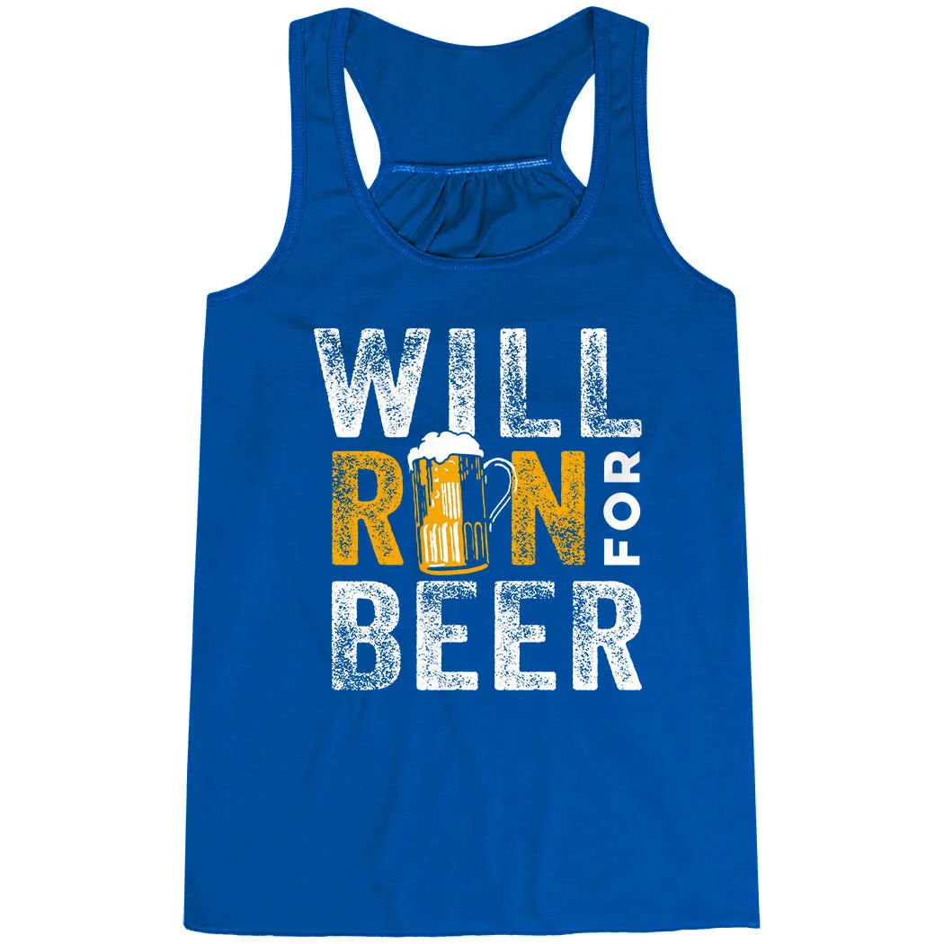Seamless construction Fast Evaporation Flowy Racerback Tank Top - Will Run For Beer