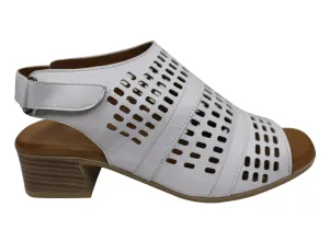 Orizonte Jazela Womens European Leather Low Heel Comfortable Sandals Foot Stability Leather