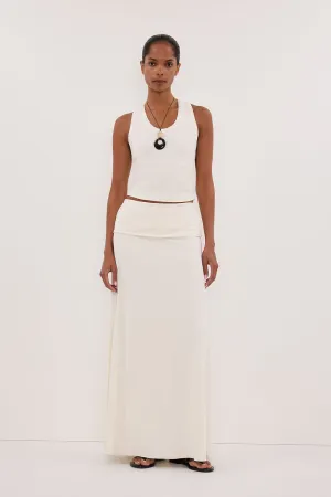 JULIE OFF WHITE MODAL BLEND MAXI SKIRT Knee Length