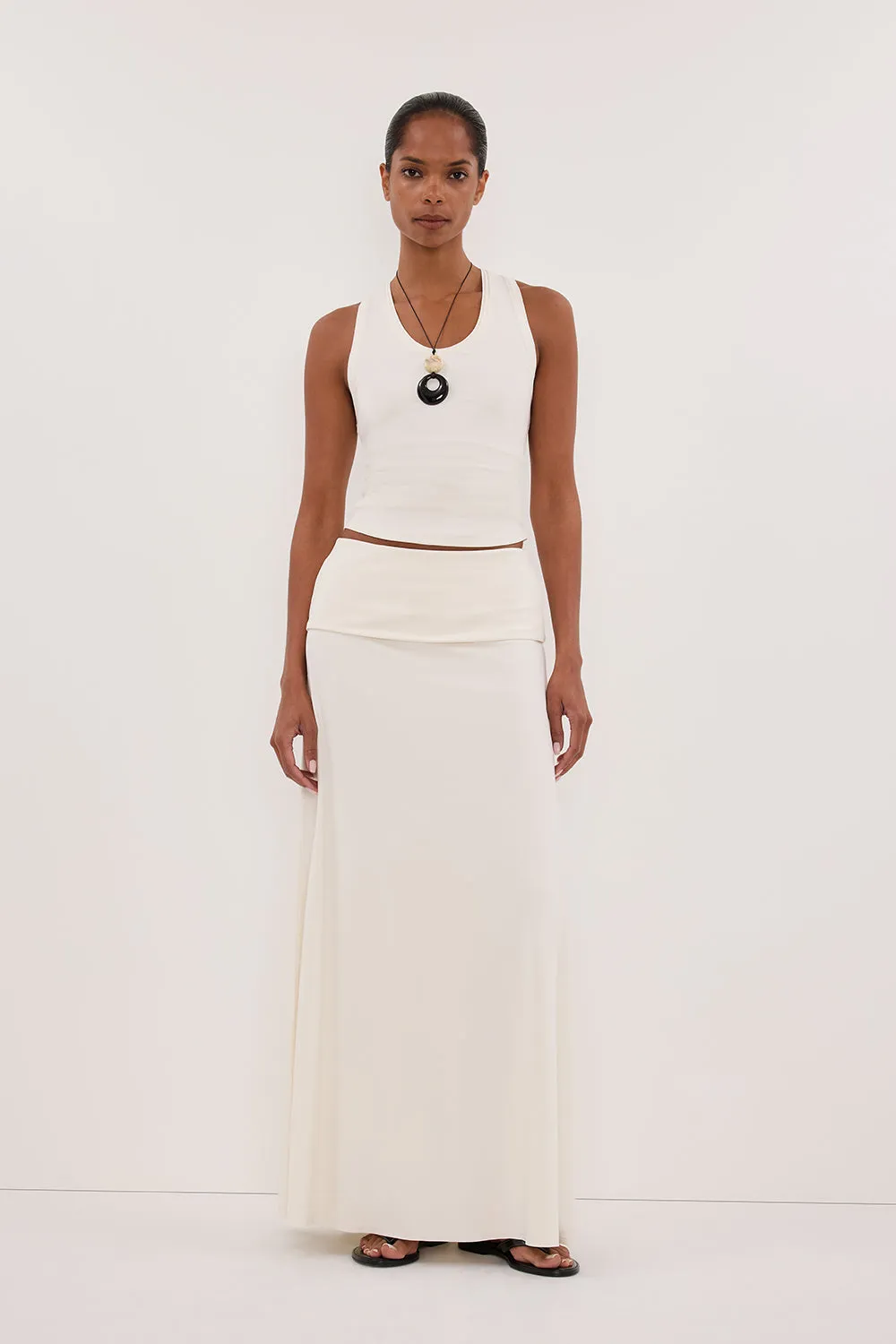 JULIE OFF WHITE MODAL BLEND MAXI SKIRT Cozy Tones Exclusive Drop