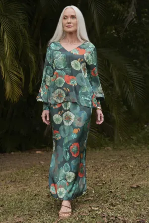 Ivy Column Skirt in Lotus Patchwork Design