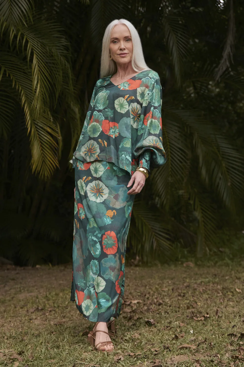 Ivy Column Skirt in Lotus Fresh Texture