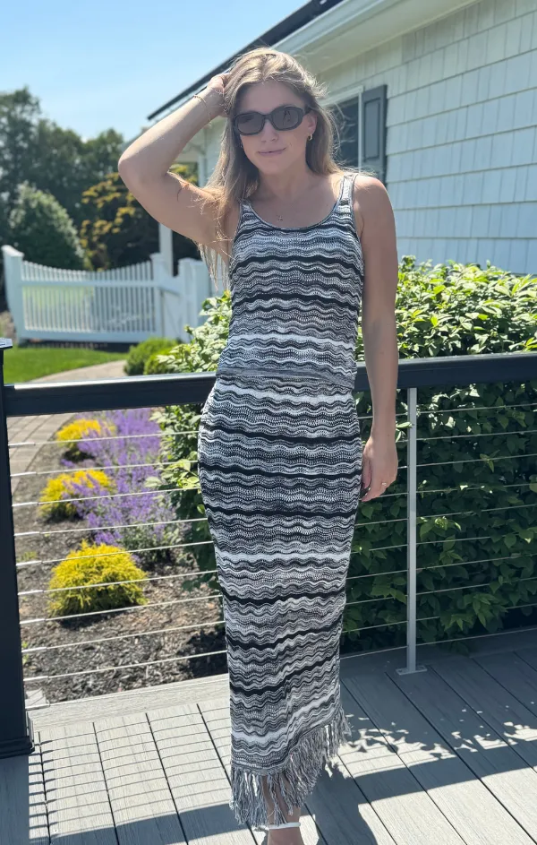 Twist Front Daily Style Fringed Carmen Skirt