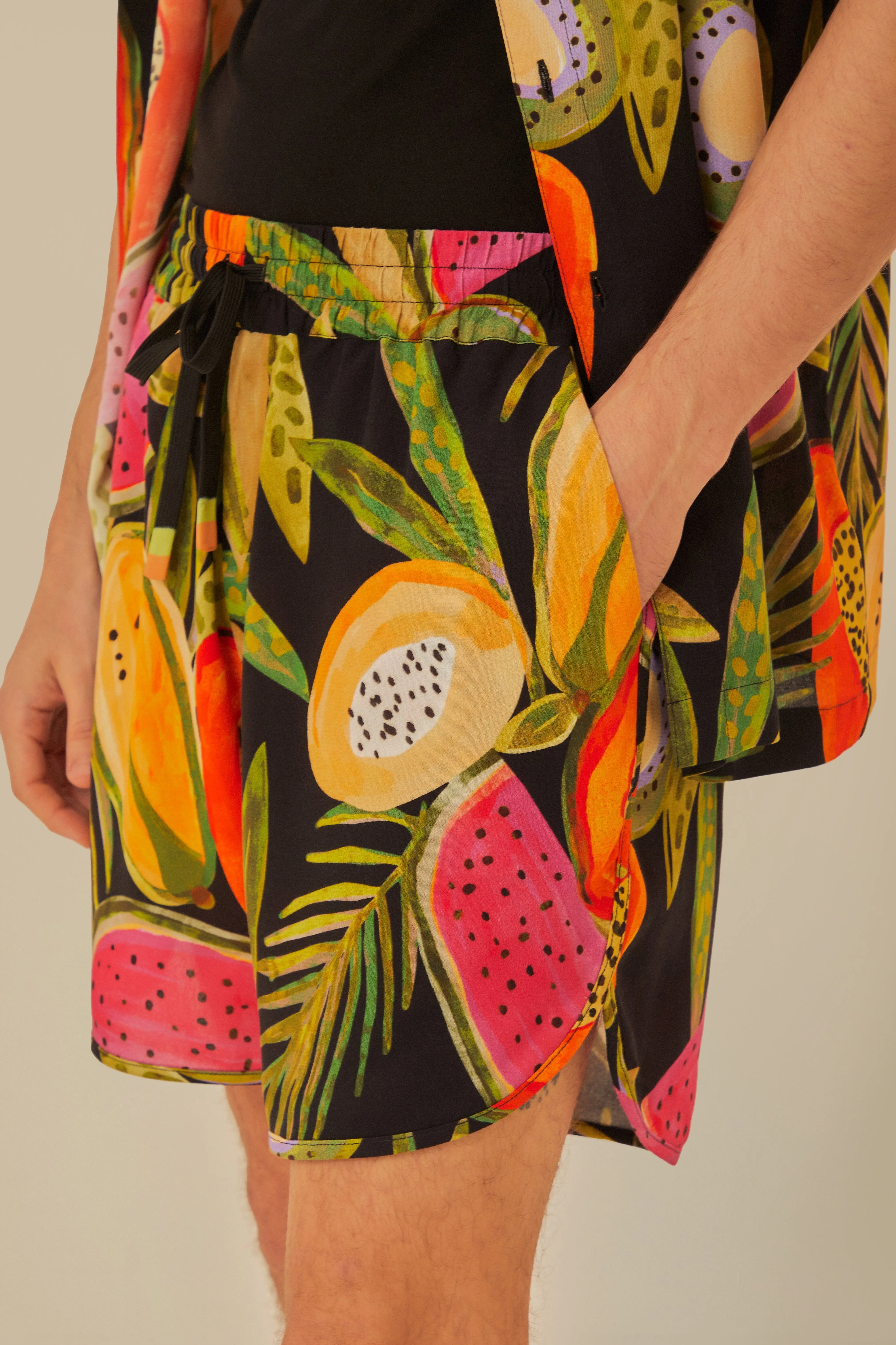 Fruits Shorts Striped Design