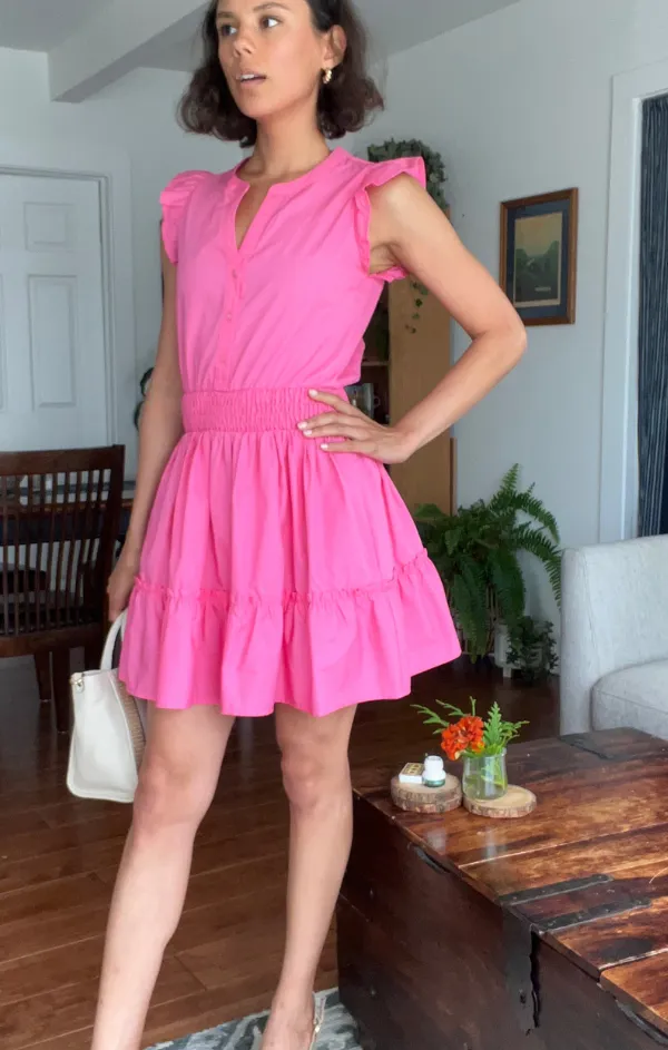 Modern Twist Field Fresh Fuchsia Flutter Sleeve Mini