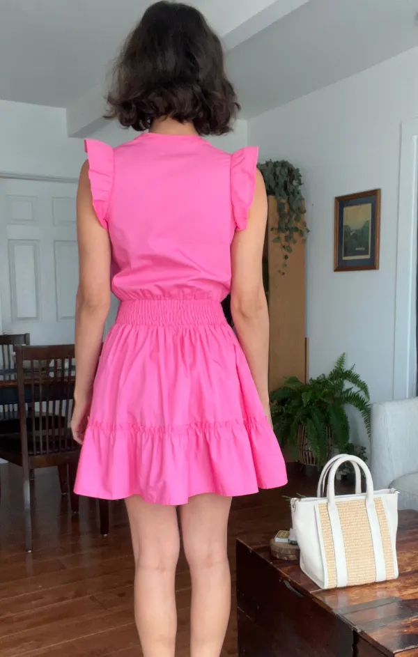 Fuchsia Flutter Sleeve Mini Office Glam