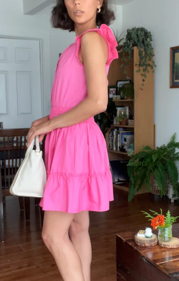 single wear Fuchsia Flutter Sleeve Mini