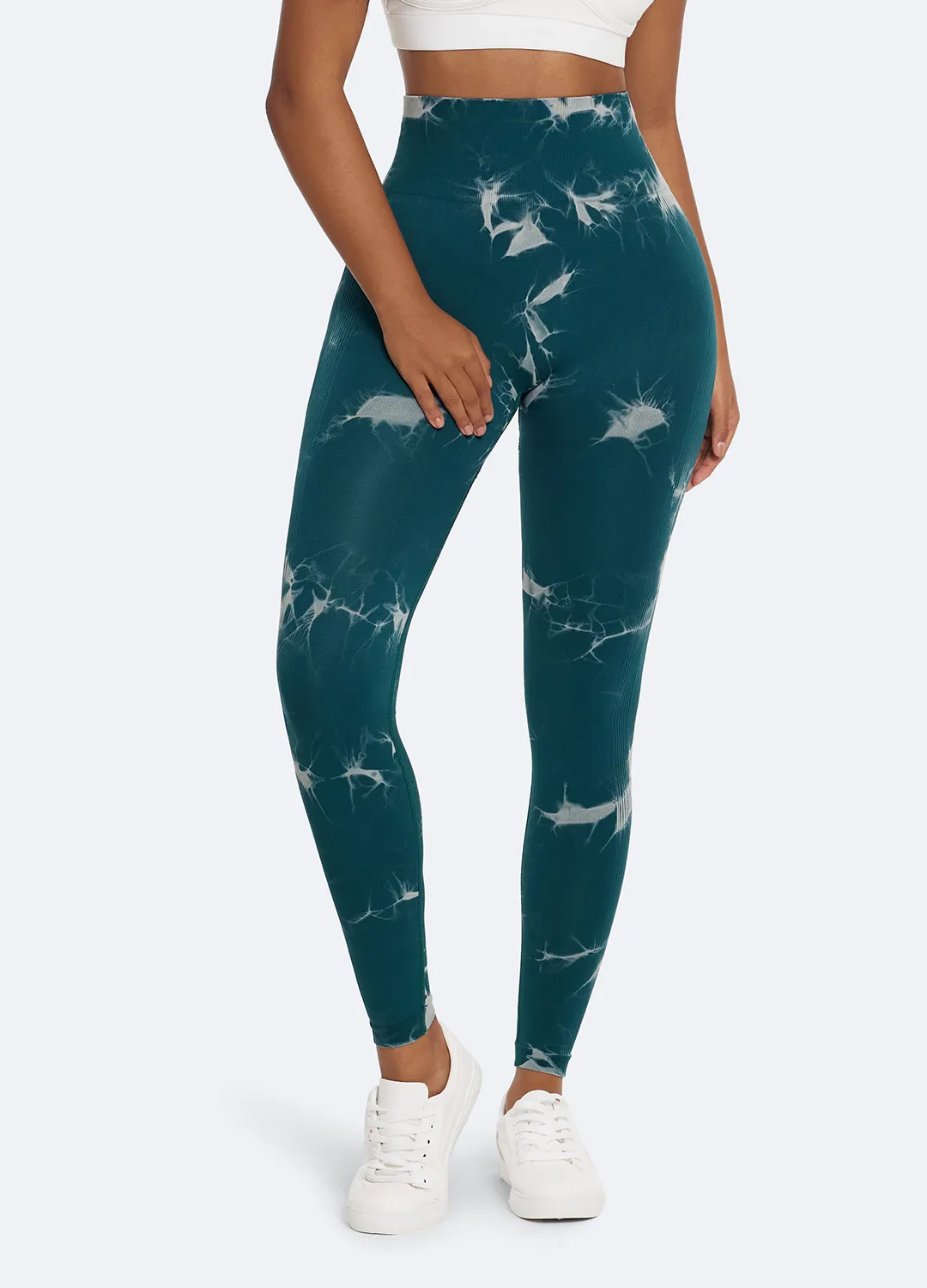 Petite Size Skin Friendly Tie Dye Leggings with Push-Up