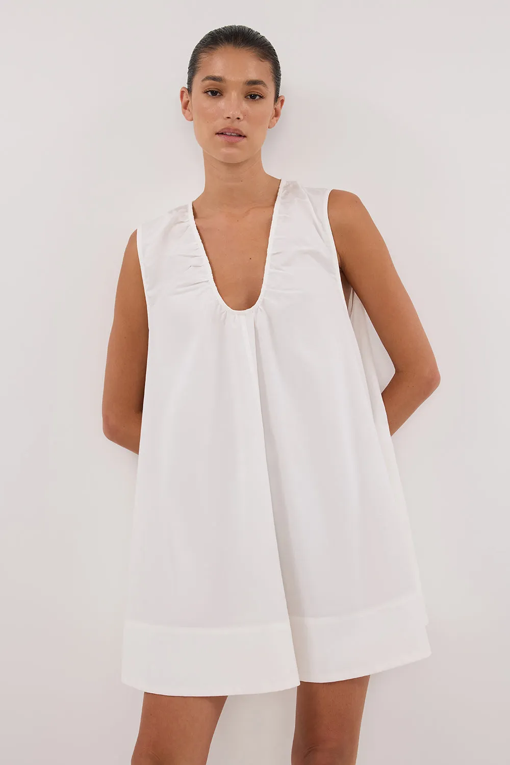 GABBY WHITE OVERSIZED COTTON MINI DRESS Urban Aesthetic