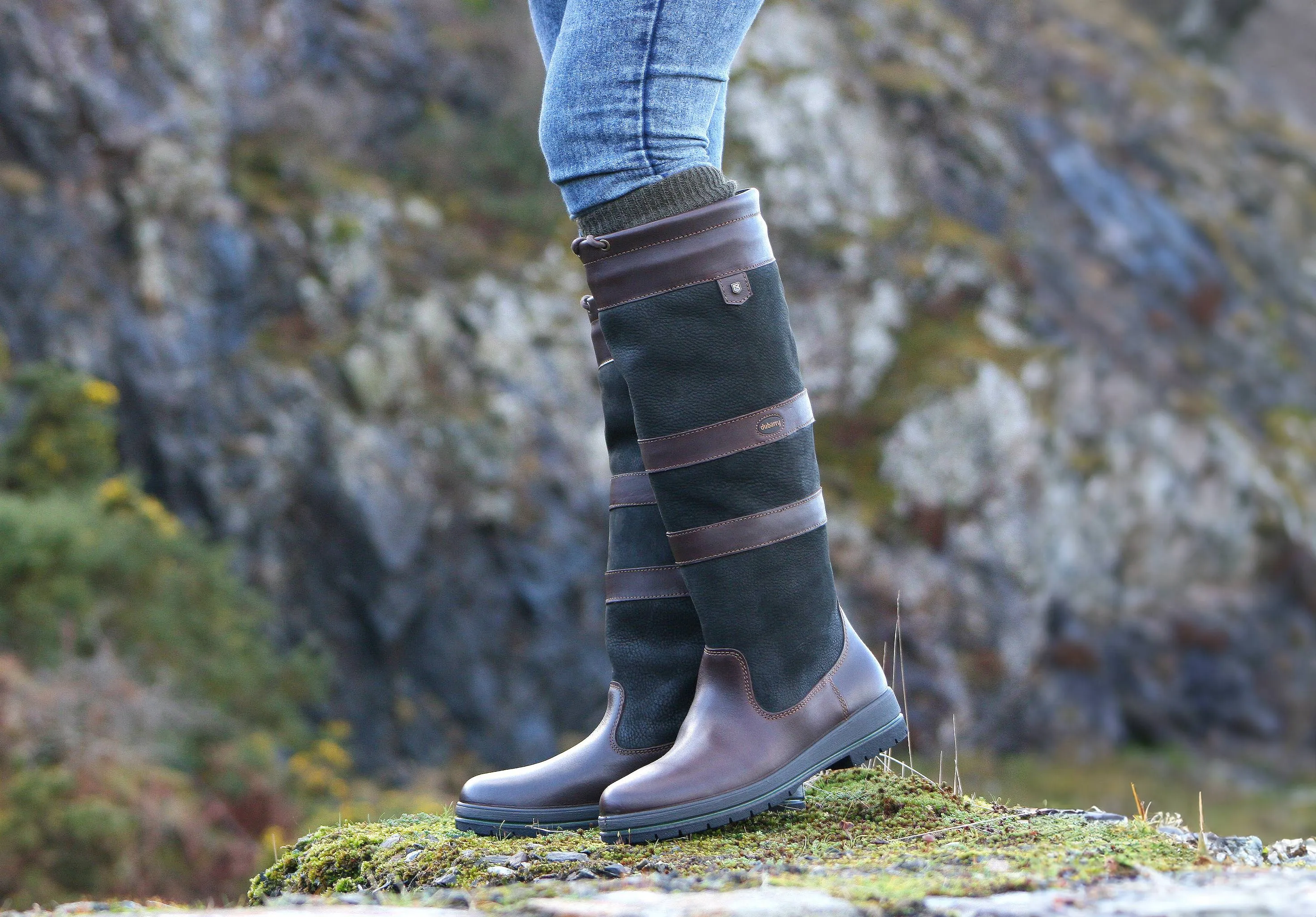 Breathable Snowy Path Slip Resistant Tread Galway Ladies SlimFit? Country Boot - Black/Brown
