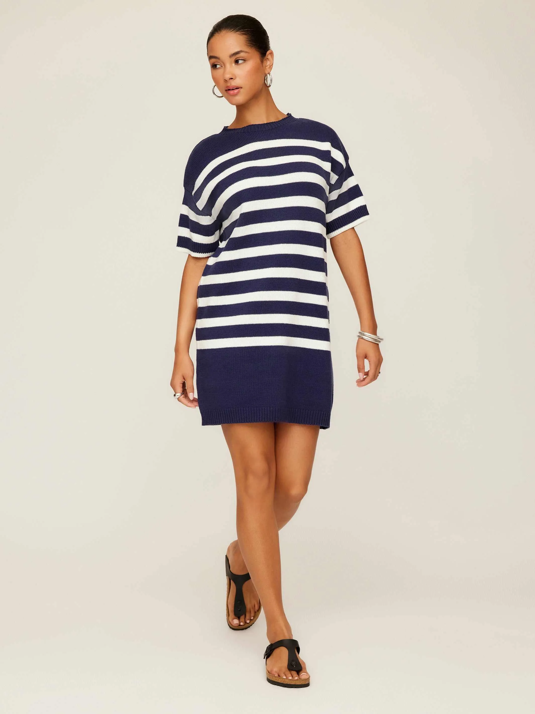 Georgette Sweater Dress Modern Waist Design