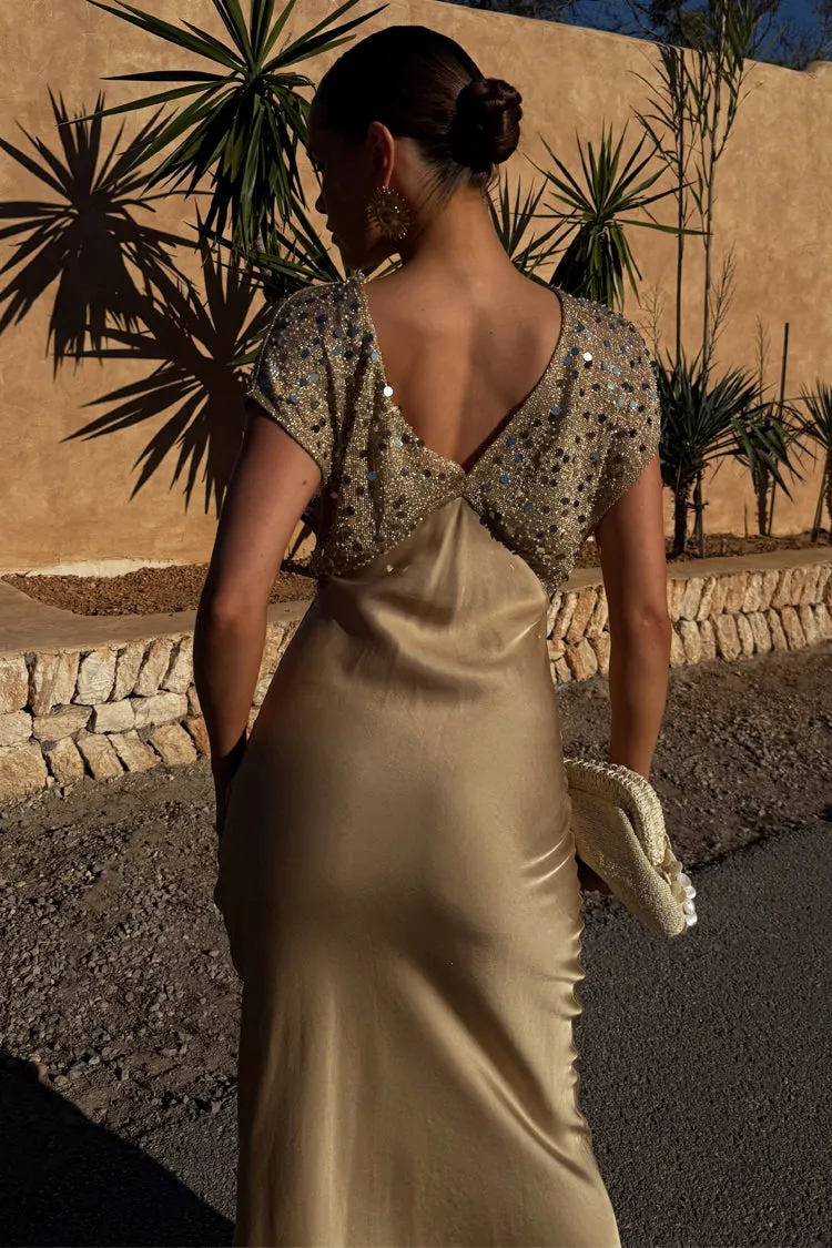 Gold Sequin Elodie Dress Fashion Mix Statement Look