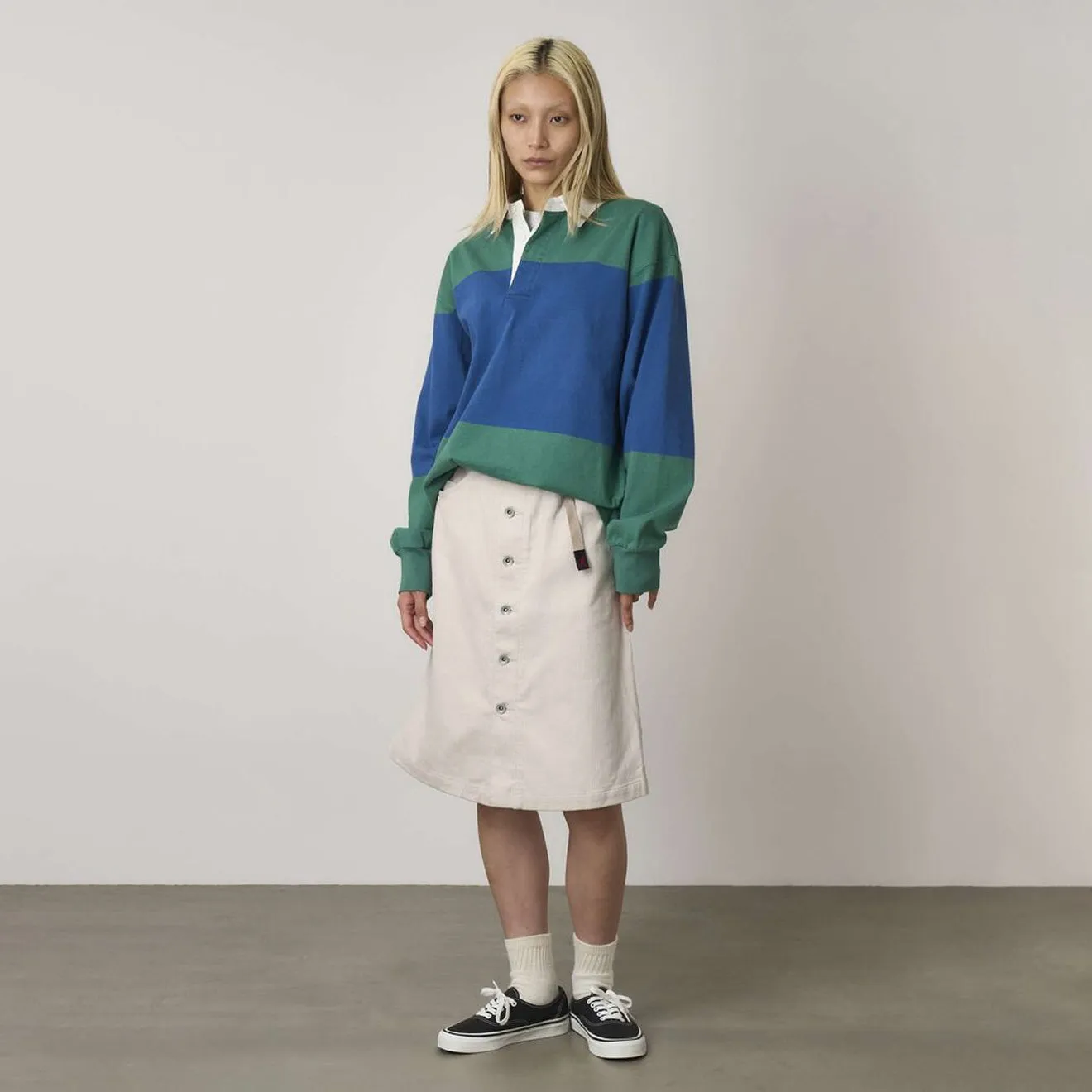 Gramicci Womens Buttoned Down Midi Skirt Bone Day To Night Trendy Outfit