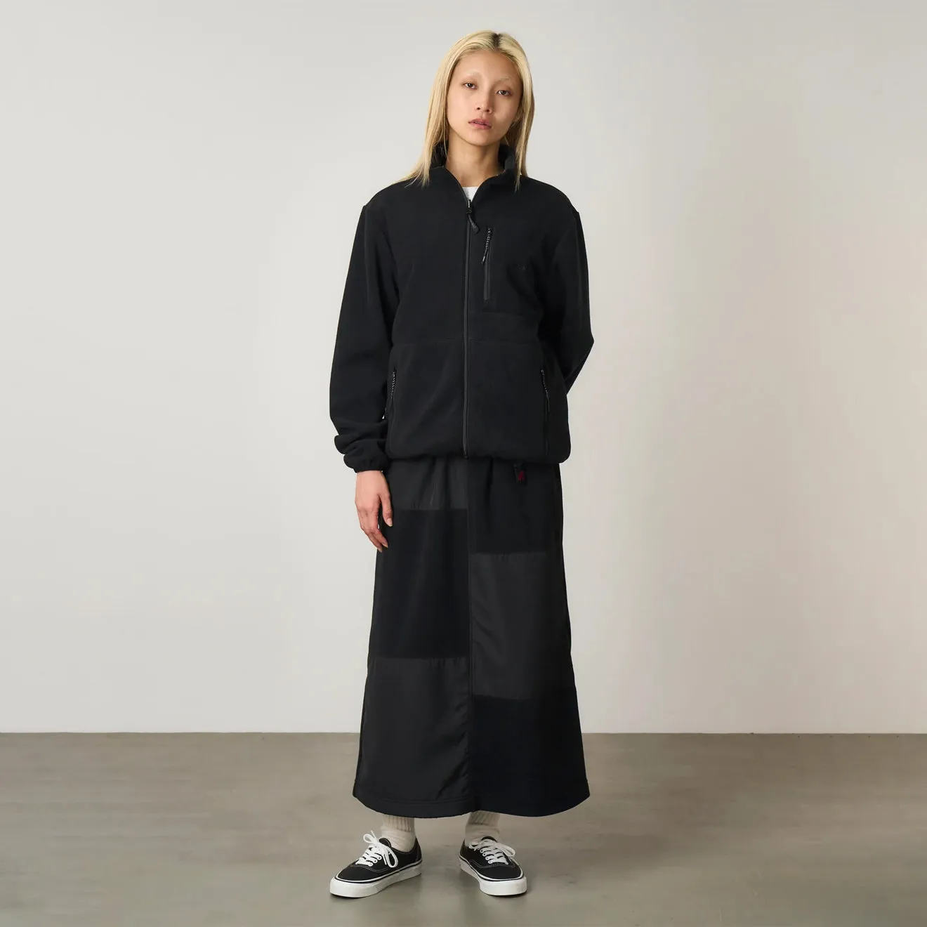 Gramicci Womens Thermal Fleece Patch Skirt Black Laidback Feel