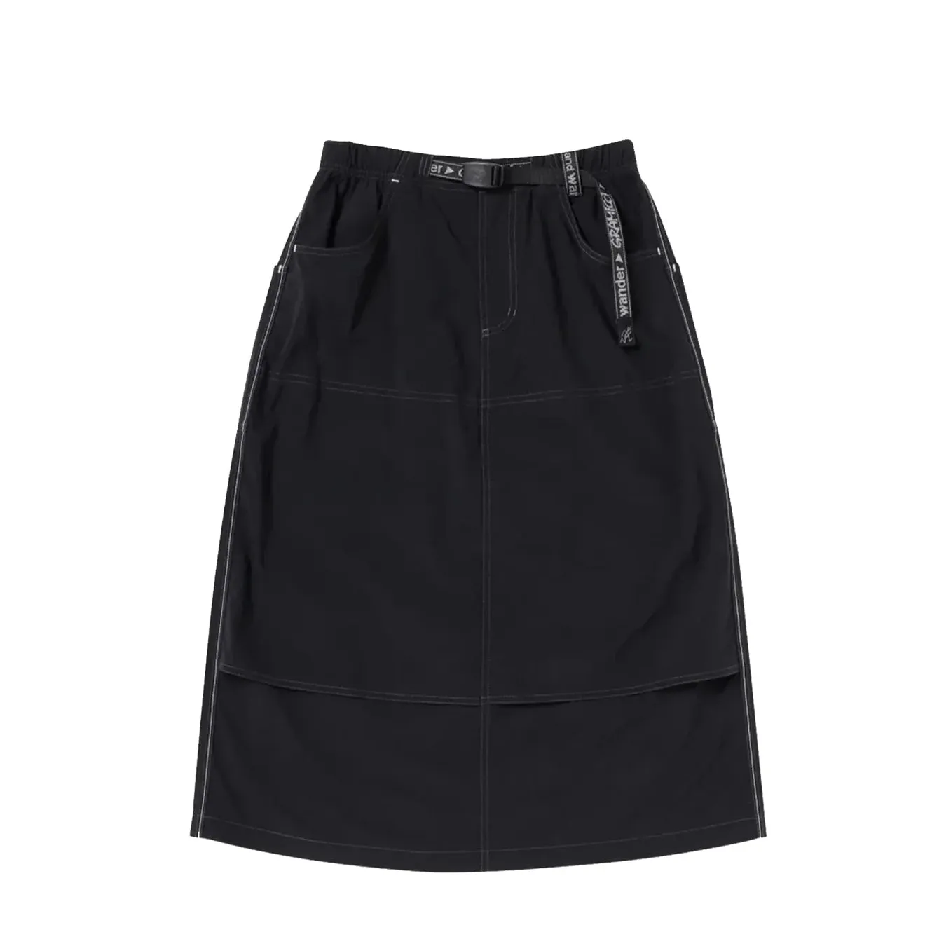 Gramicci x And Wander Womens Nylon Double Knee Skirt Black Neutral palette Friction Free