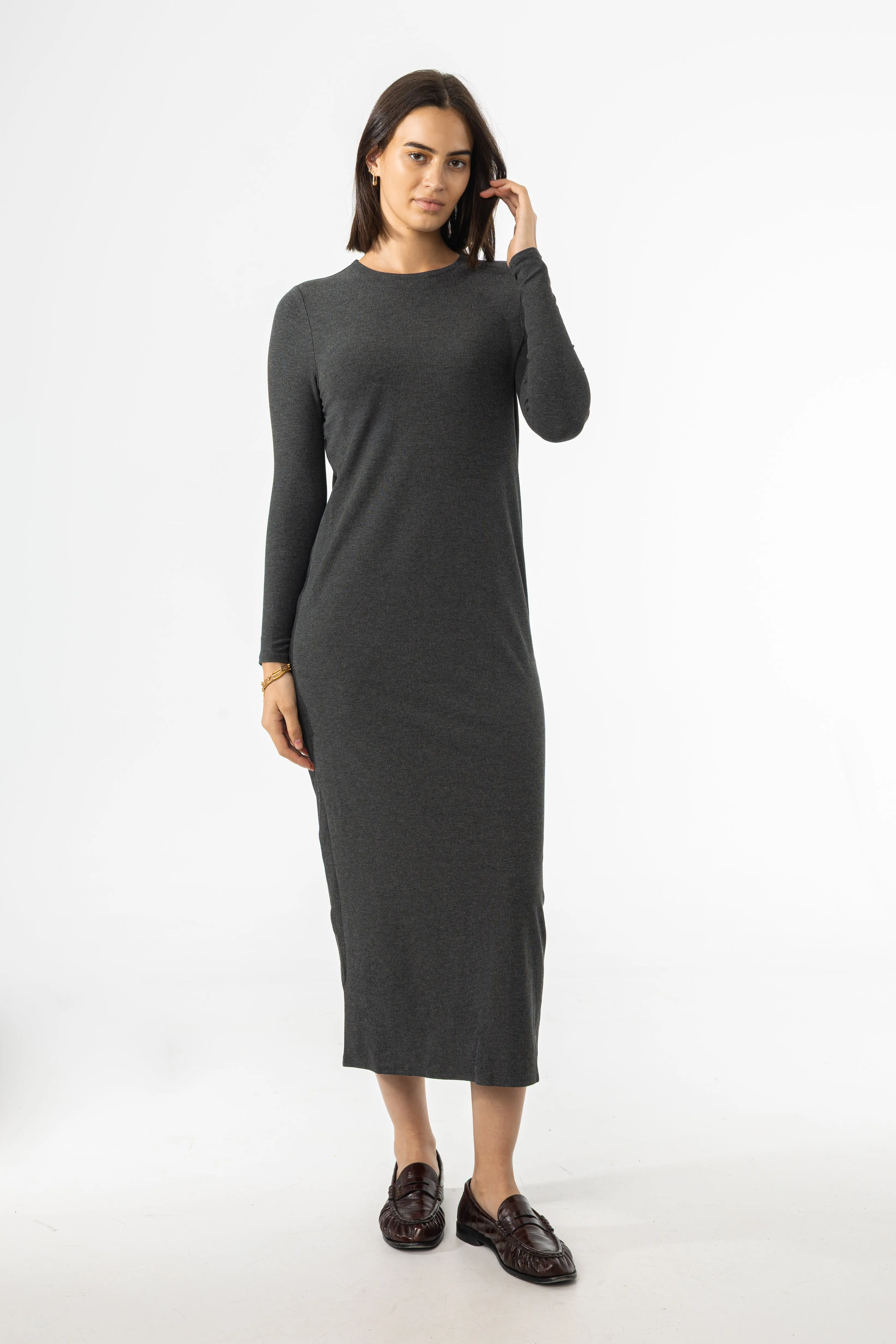 Grey Basic Maxi Minimalist Waistband Soft Balance