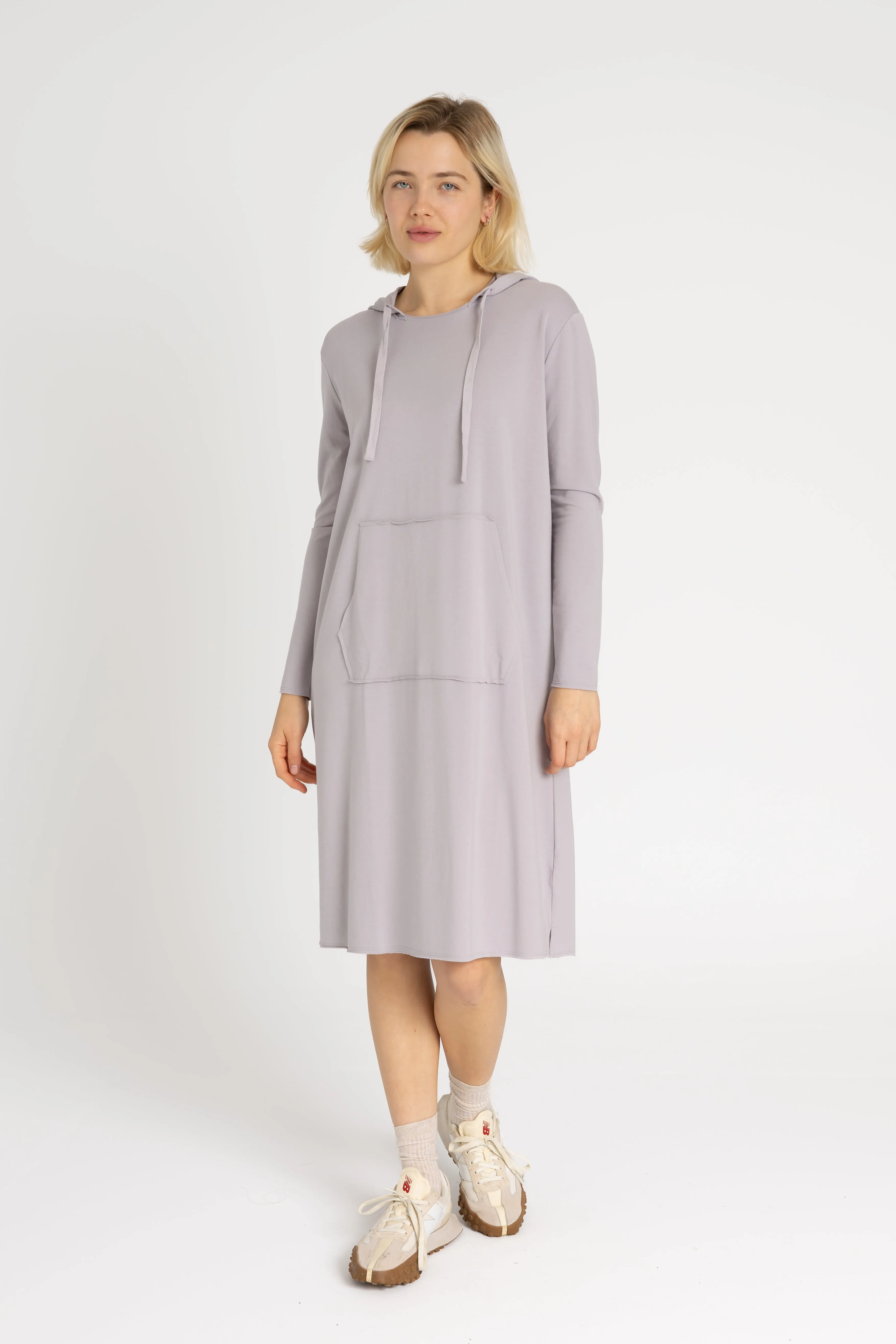 Grey Drawstring Hoodie Dress Euro Ease