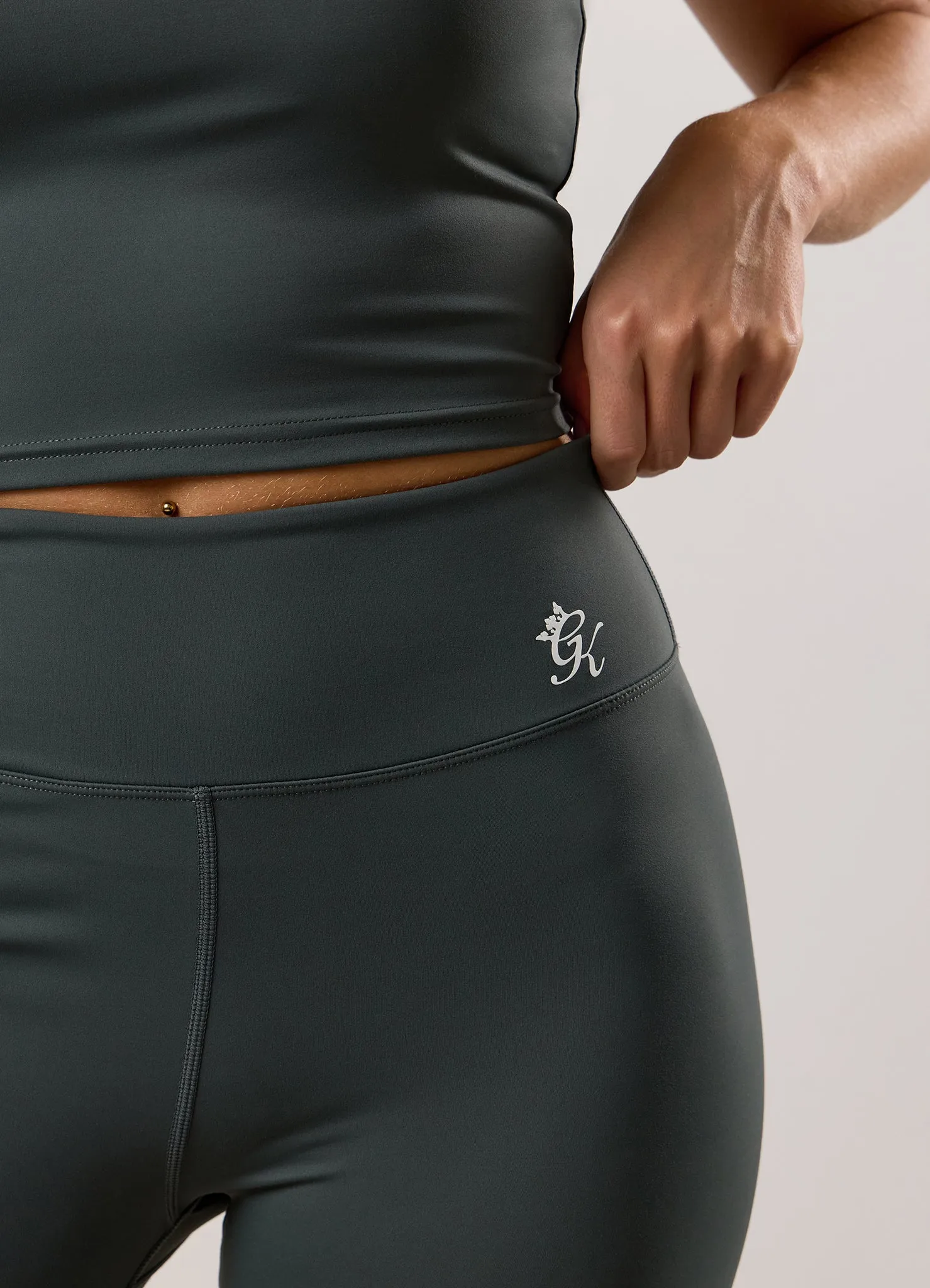 Gym King 365 Legging - Green Smoke Daily Routine Rib Knit High Rise