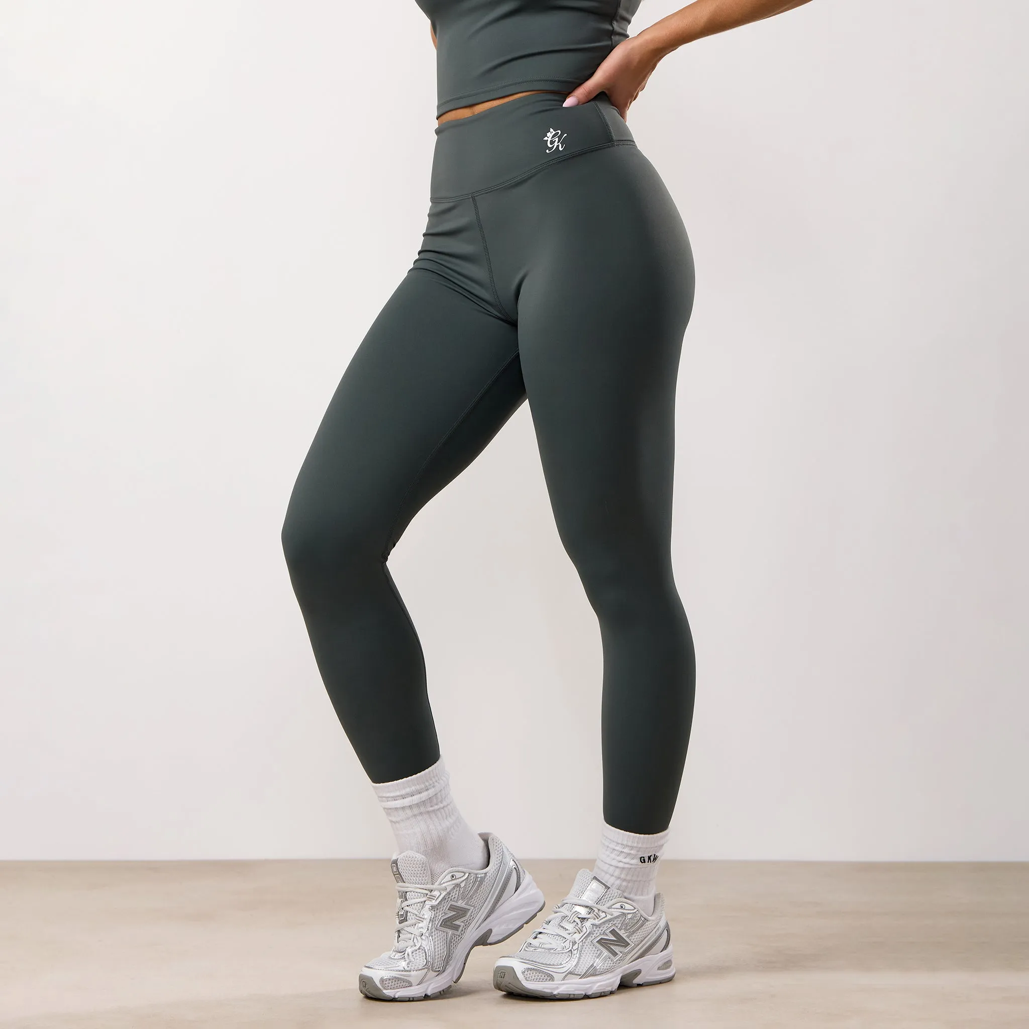Gym King 365 Legging - Green Smoke Tagless Labeling
