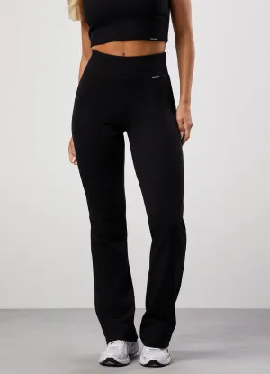 Gym King 365 Rib Flared Legging - Black Rib Knit Mountain Hike Flexible Comfort Fit