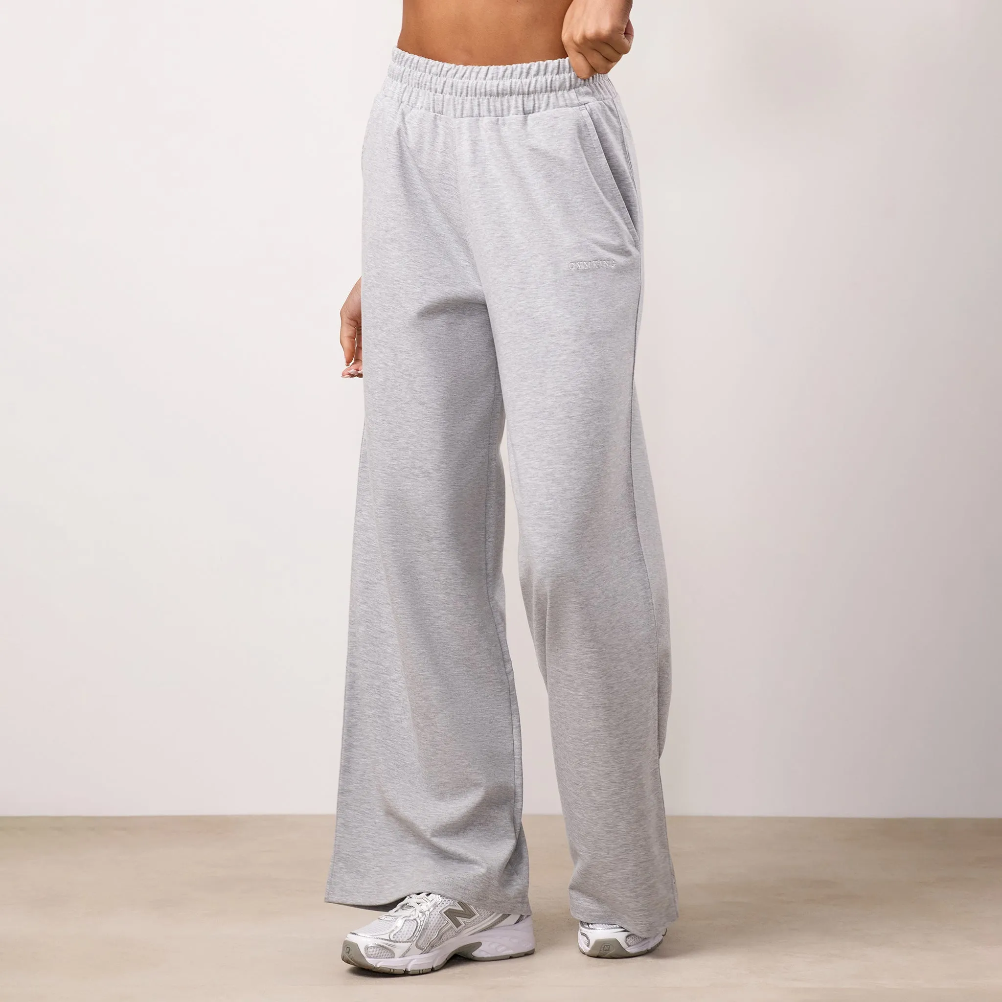 Gym King 365 Straight Leg Jogger - Light Grey Marl CompressionFitFabric No Sagging