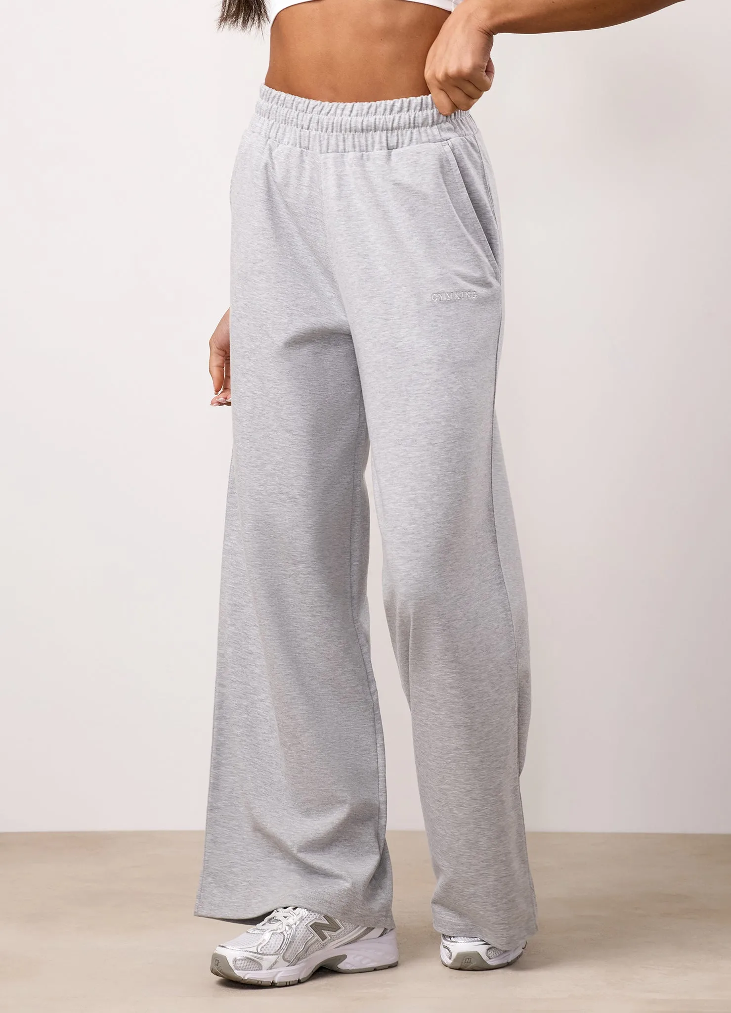 Gym King 365 Straight Leg Jogger - Light Grey Marl Rugged Fit Sport Fit