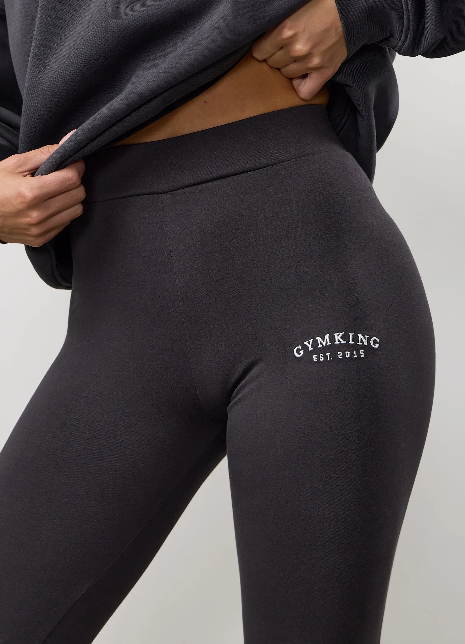 Cozy Basics Gym King Compose Cotton Jersey Legging - Dark Pewter