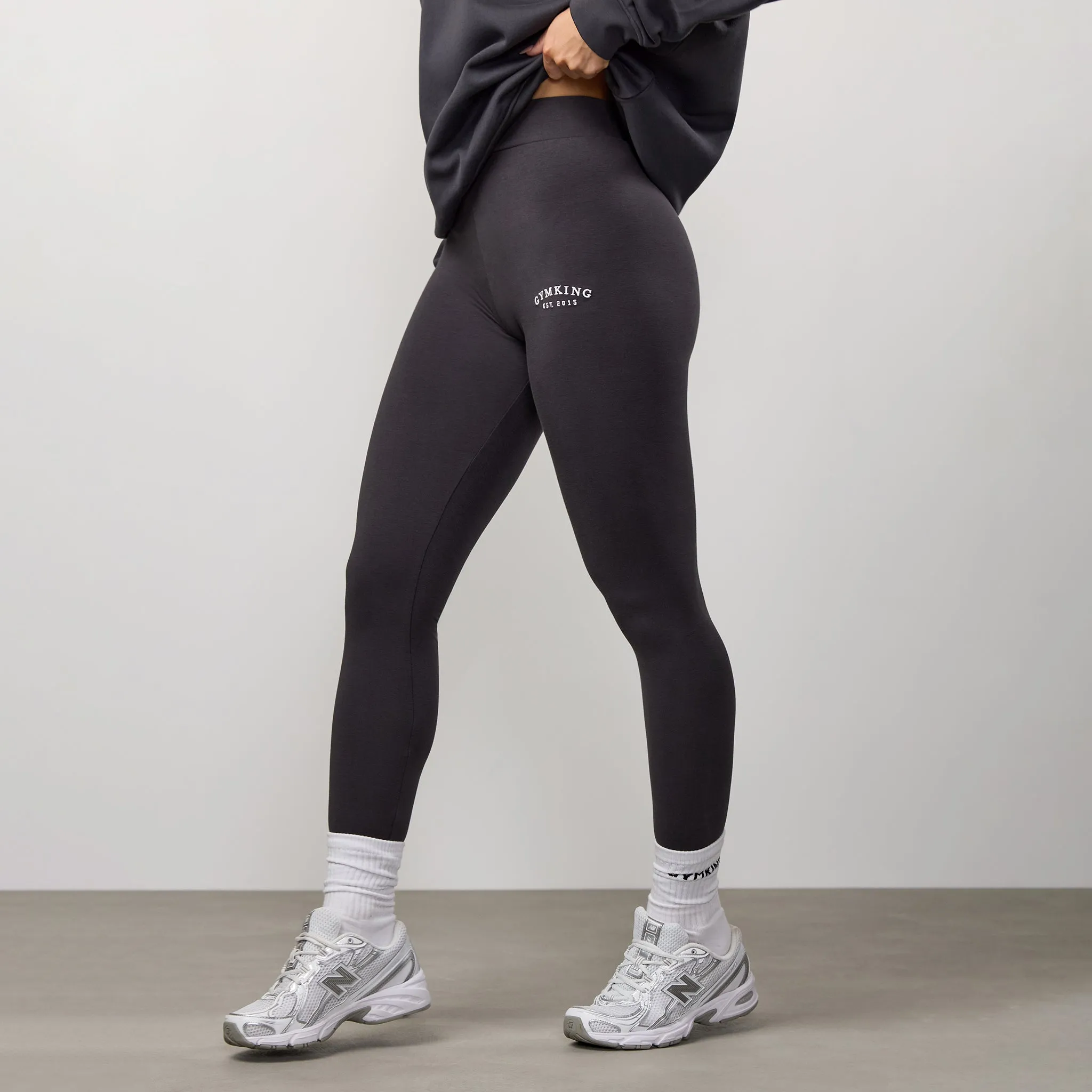 Gym King Compose Cotton Jersey Legging - Dark Pewter Sporty Fit