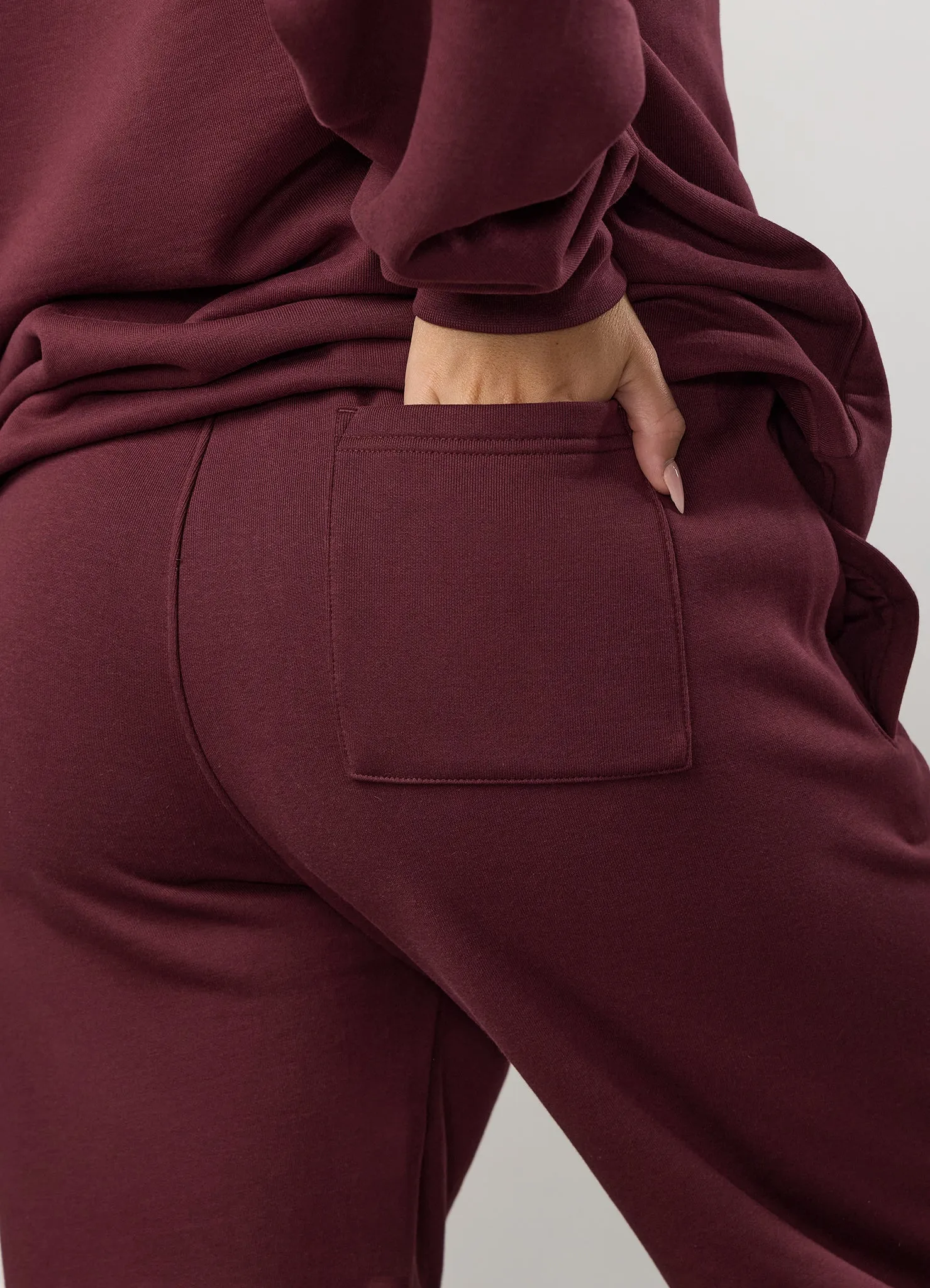 Stylish Layers Gym King Compose Fleece Relaxed Jogger - Deep Cherry