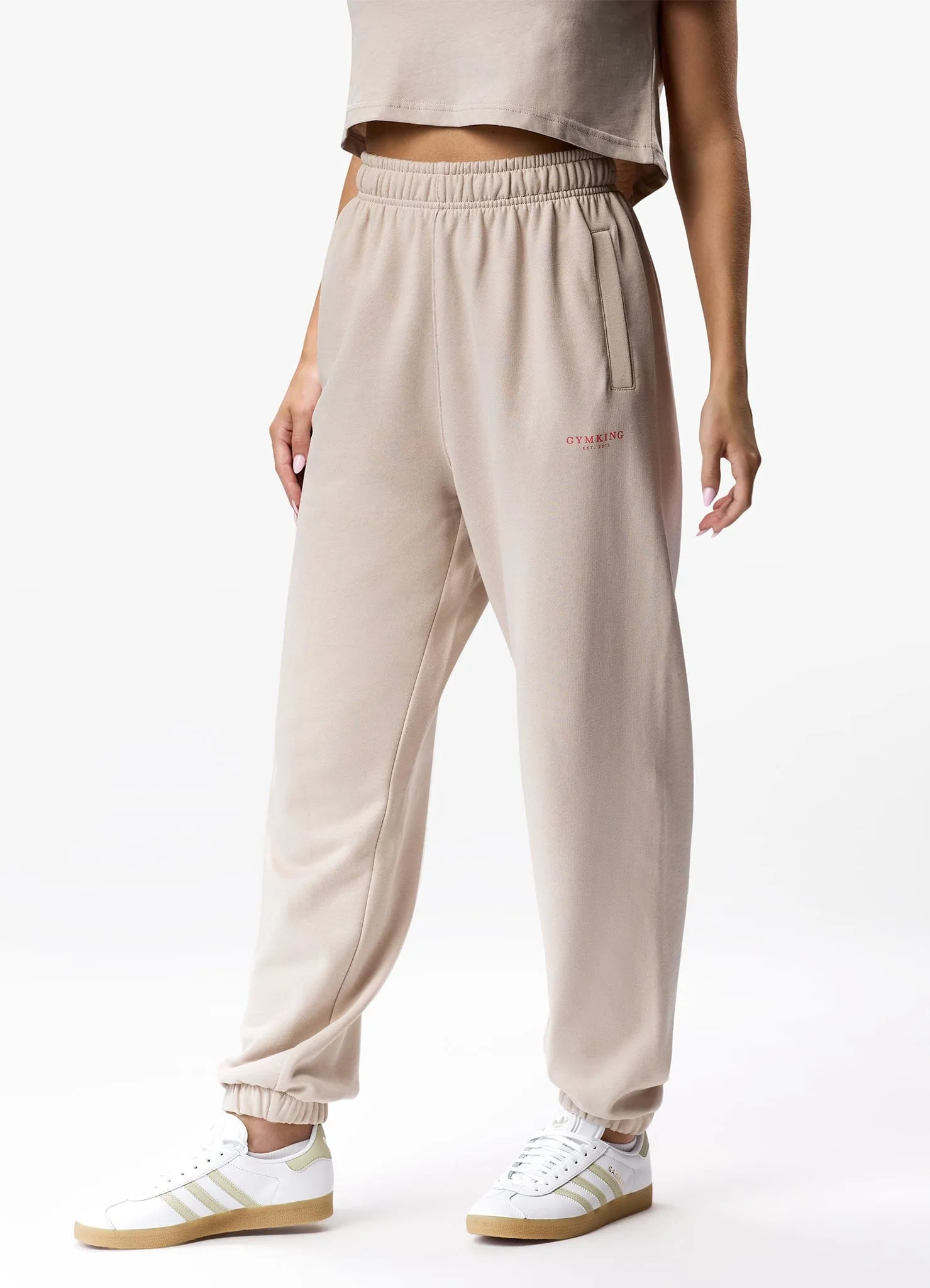 Gym King Established Relaxed Fit Jogger - Clay Roll-up style