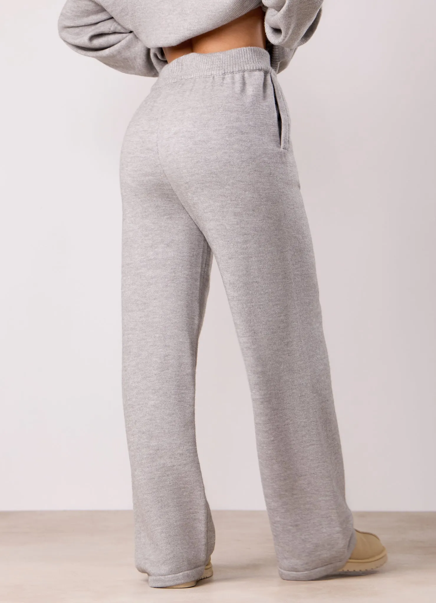 Gym King Restore Knit Straight Leg Jogger - Light Grey Marl Premium Stretch ripstop fabric