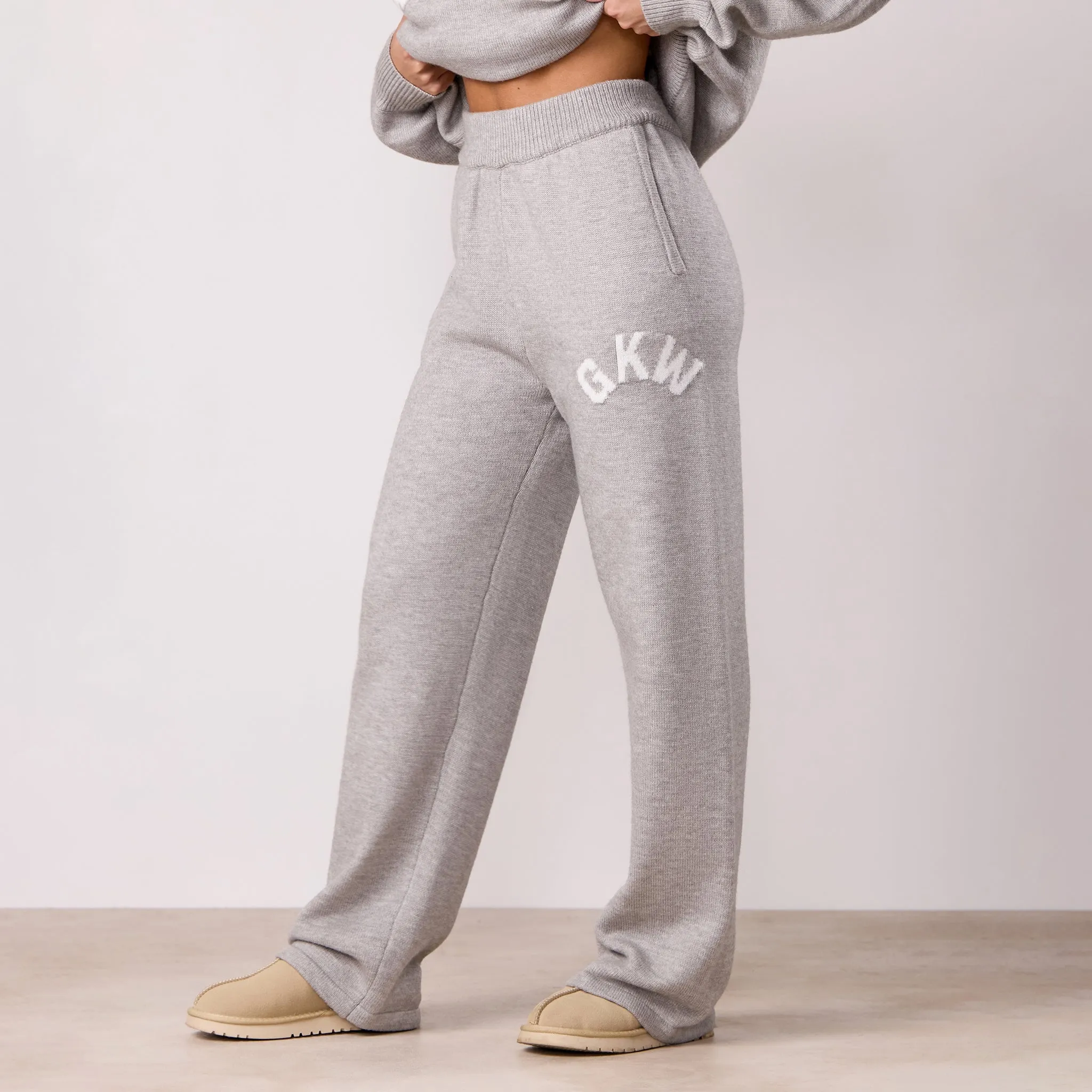 Gym King Restore Knit Straight Leg Jogger - Light Grey Marl Tailored Silhouette Crisp Design