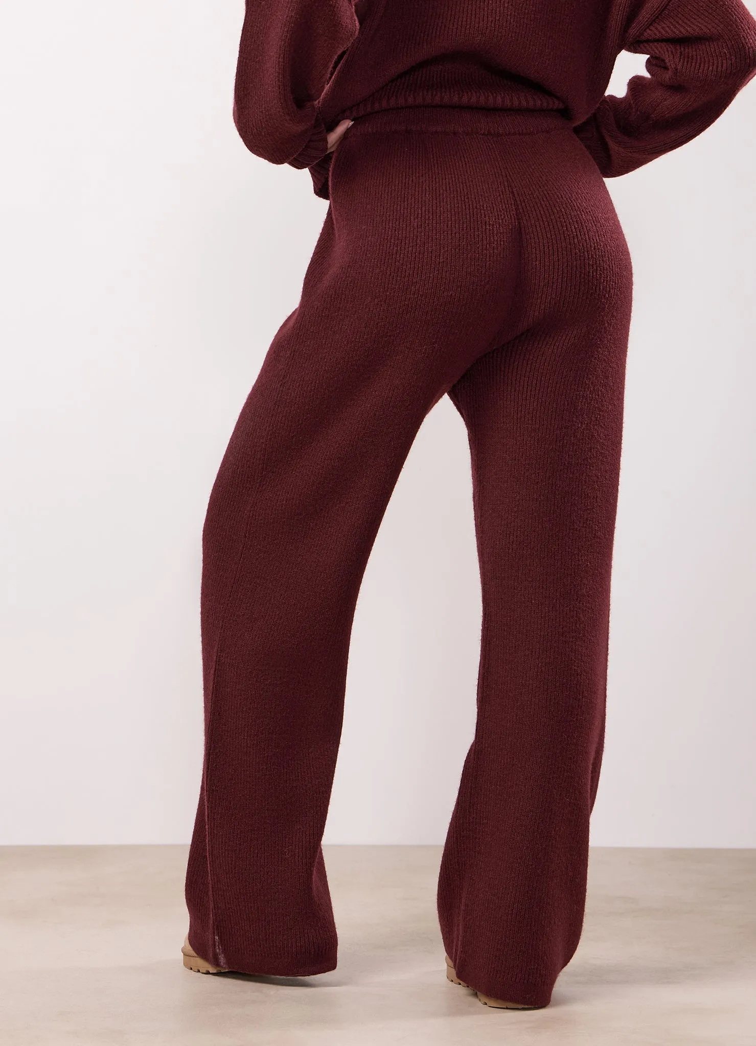 Gym King Rib Knit Trouser - Fig Essential Layer