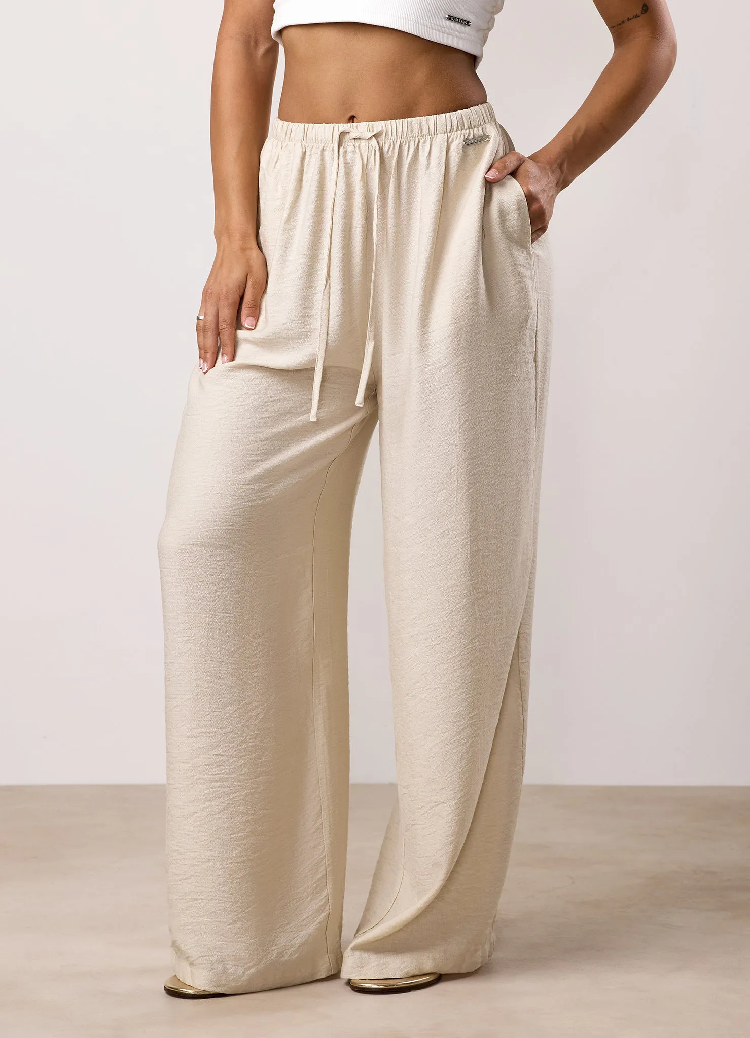 Gym King Signature Woven Trousers - Warm Linen Comfort Flex