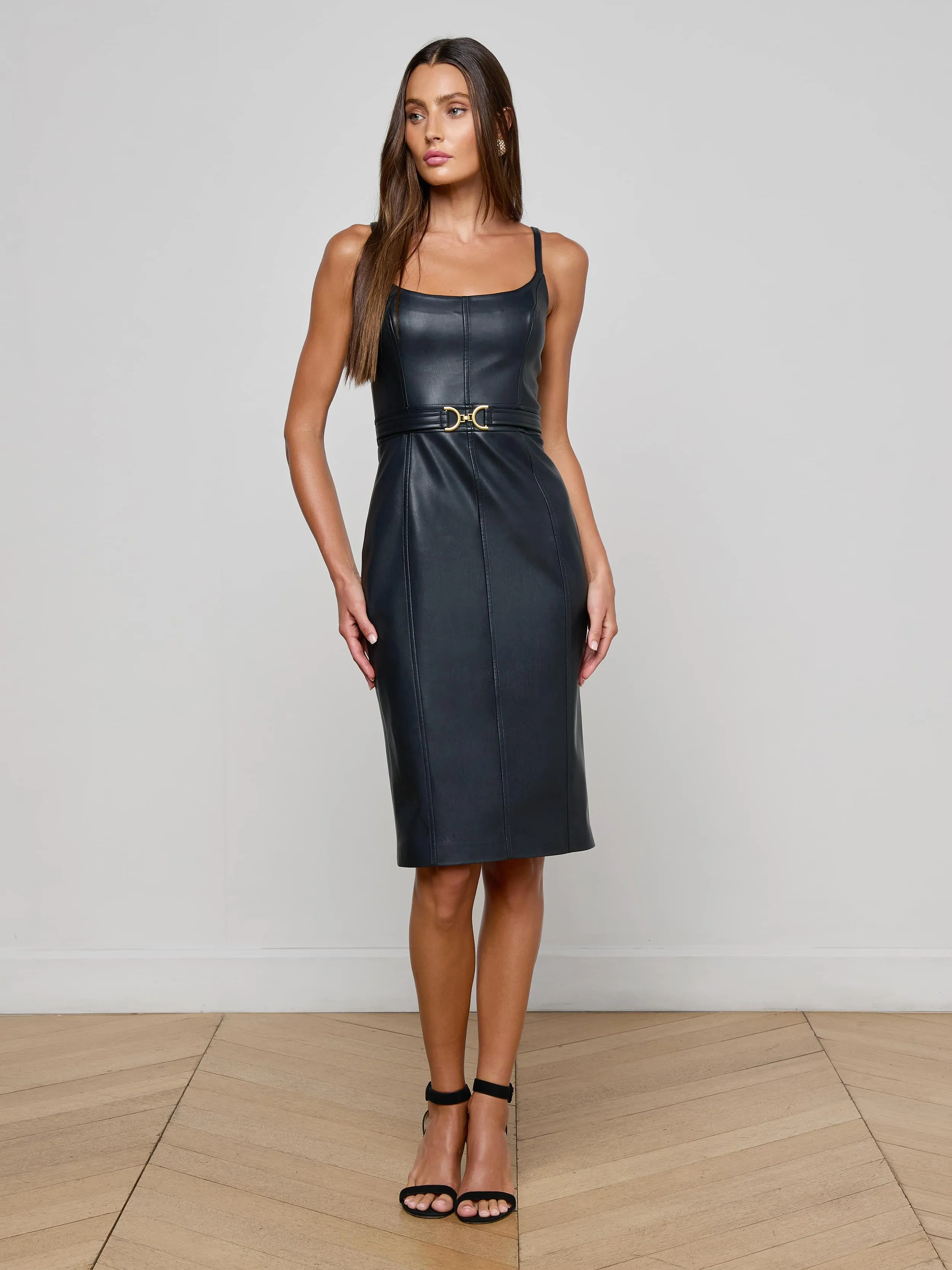 Halia Vegan Leather Dress French Vibe Classic Layers