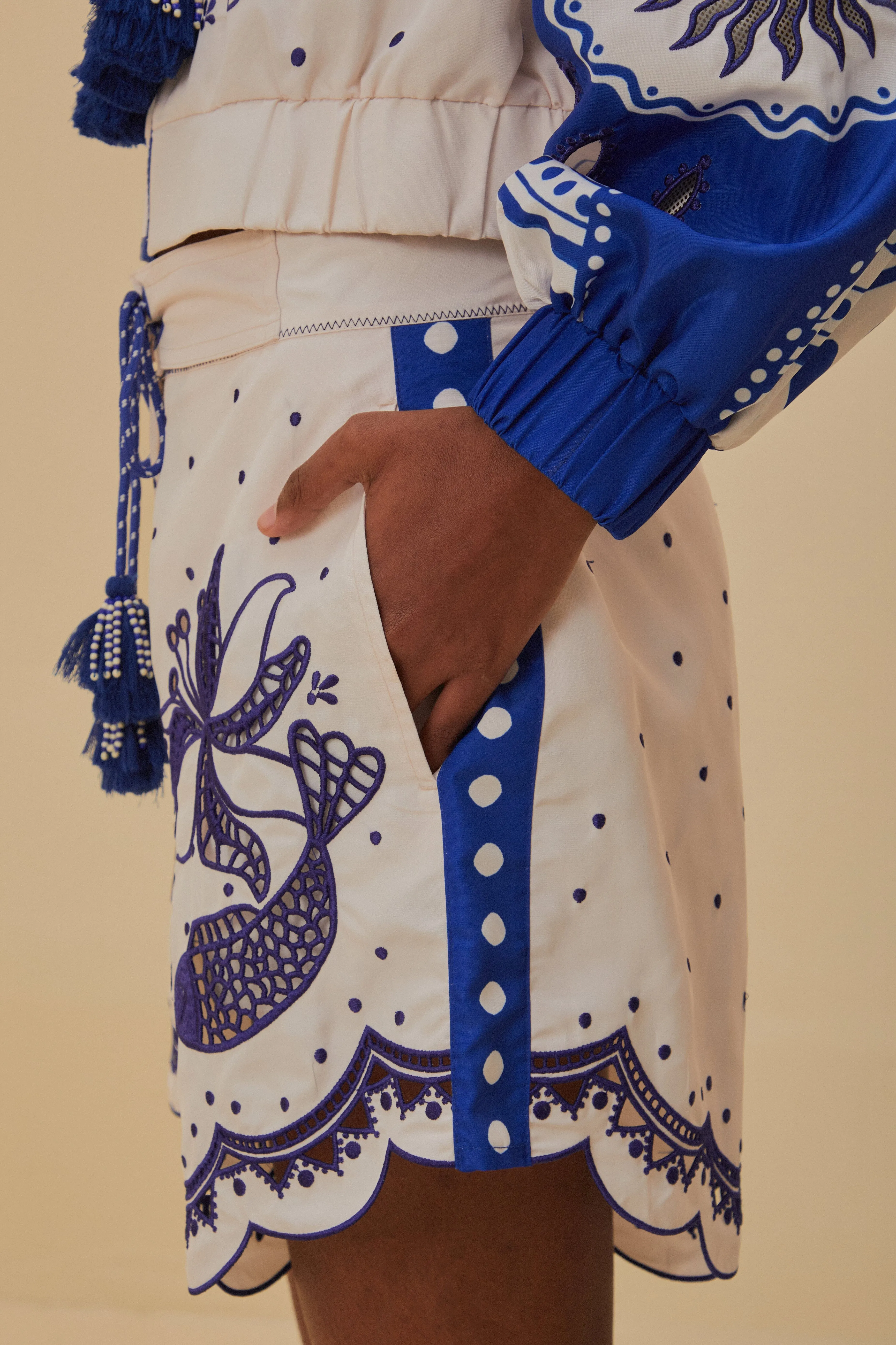 shrink - resistant jewelry Artisanal Embroidered Shorts