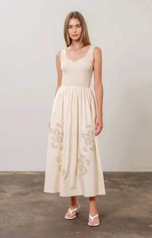 Hannali Sweater Top Eyelet Midi Natural Texture Pure Look