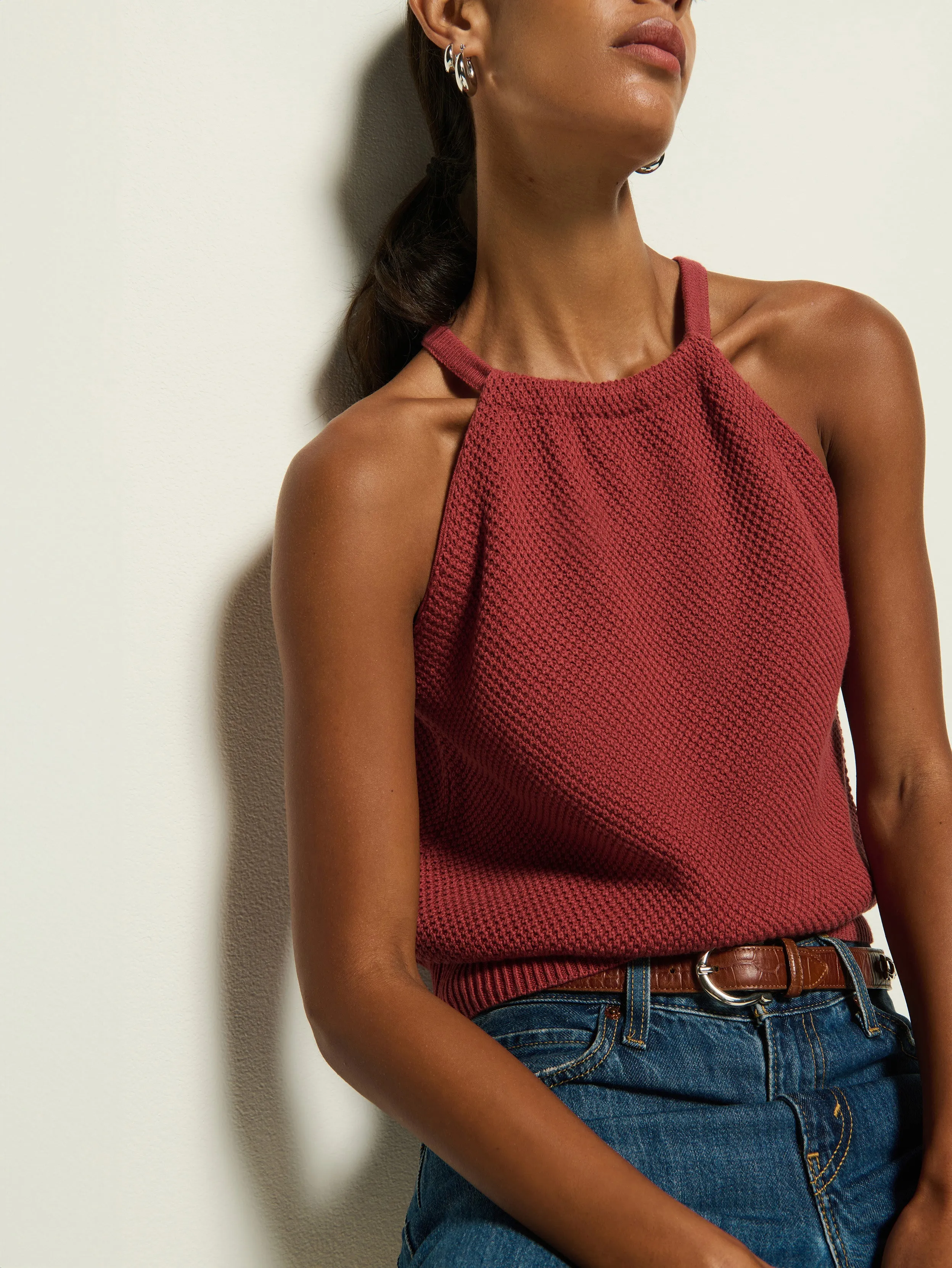 skinny but not tight Auburn Sweater Tank