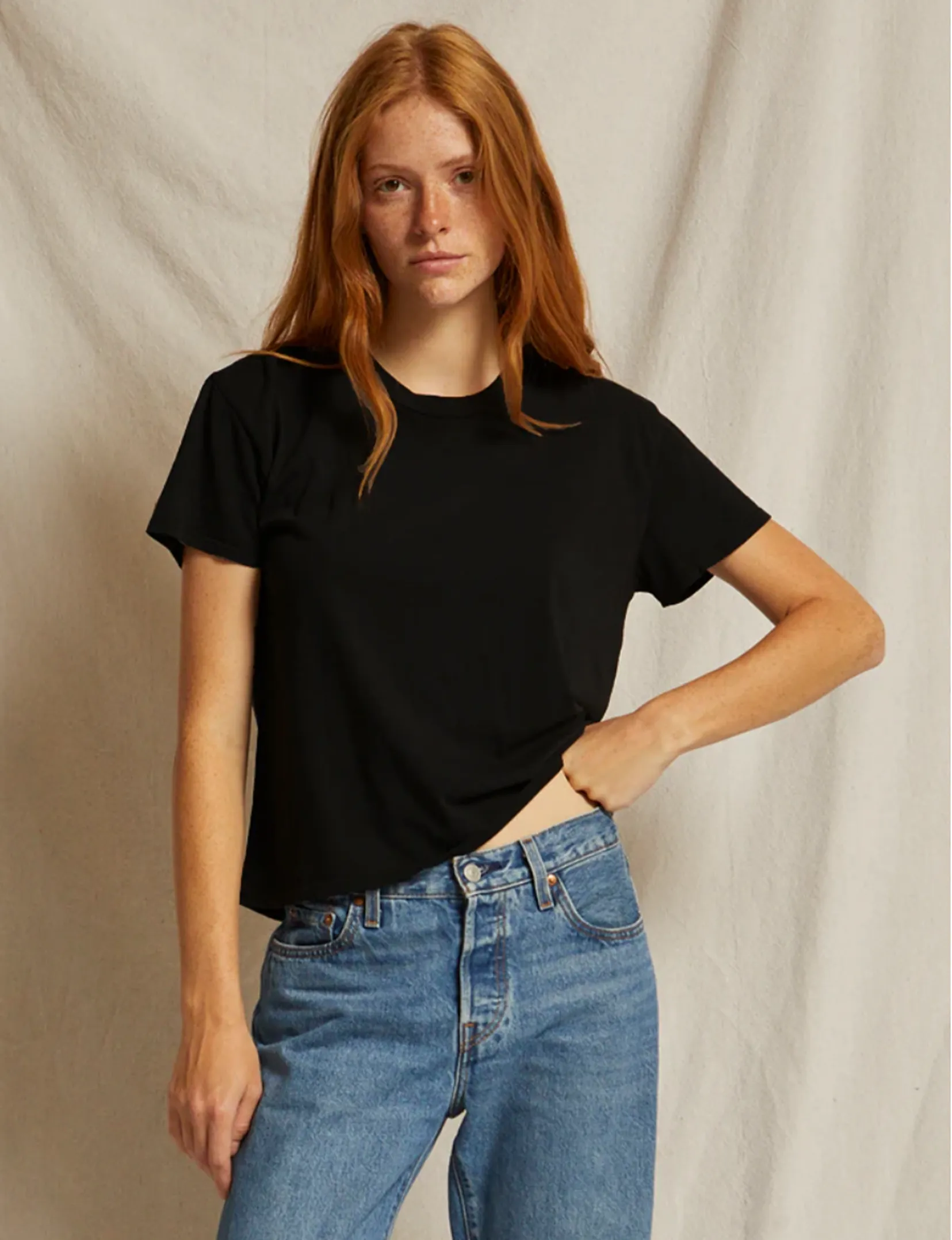 Harley Boxy Crew Tee, True Black easy to pair