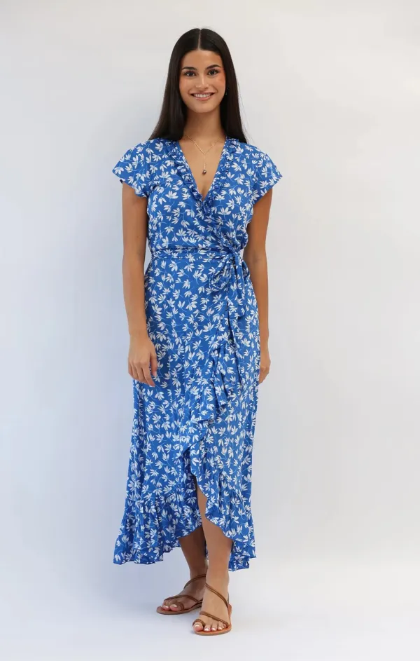 Noble Aura Havana Maxi Wrap Dress
