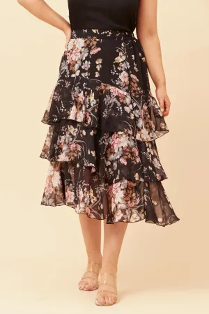 Visual Outfit HAZEL TIERED MIDI SKIRT