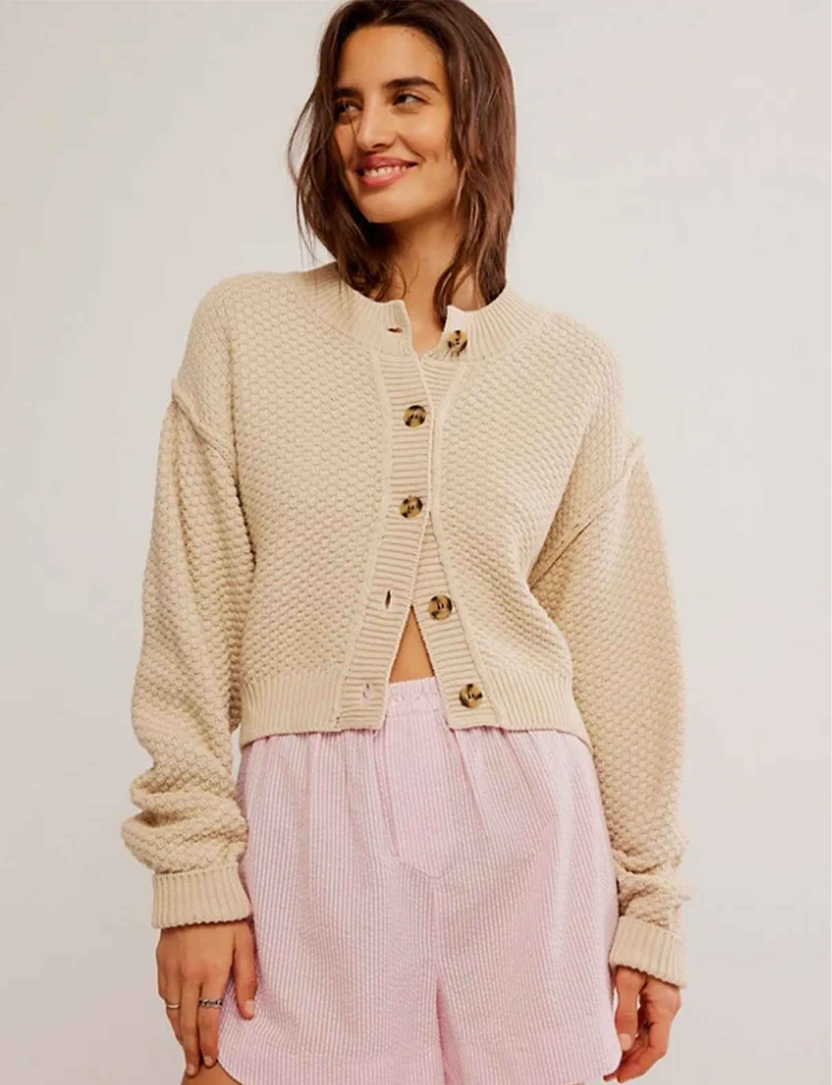 Winter Layering Piece Lila Cardi, Birch
